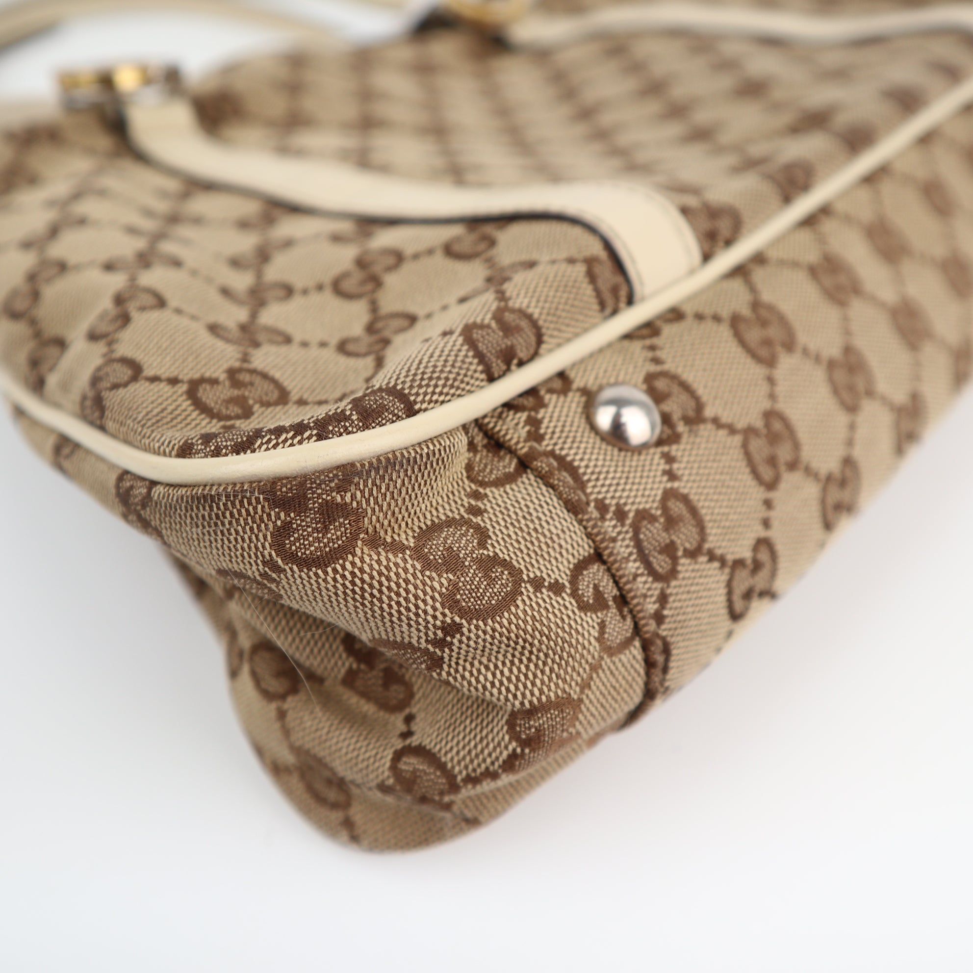 C1961 Gucci Tote Bag Monogram Twins Tote | Pre-Owned Very Good White Canvas Monogram
