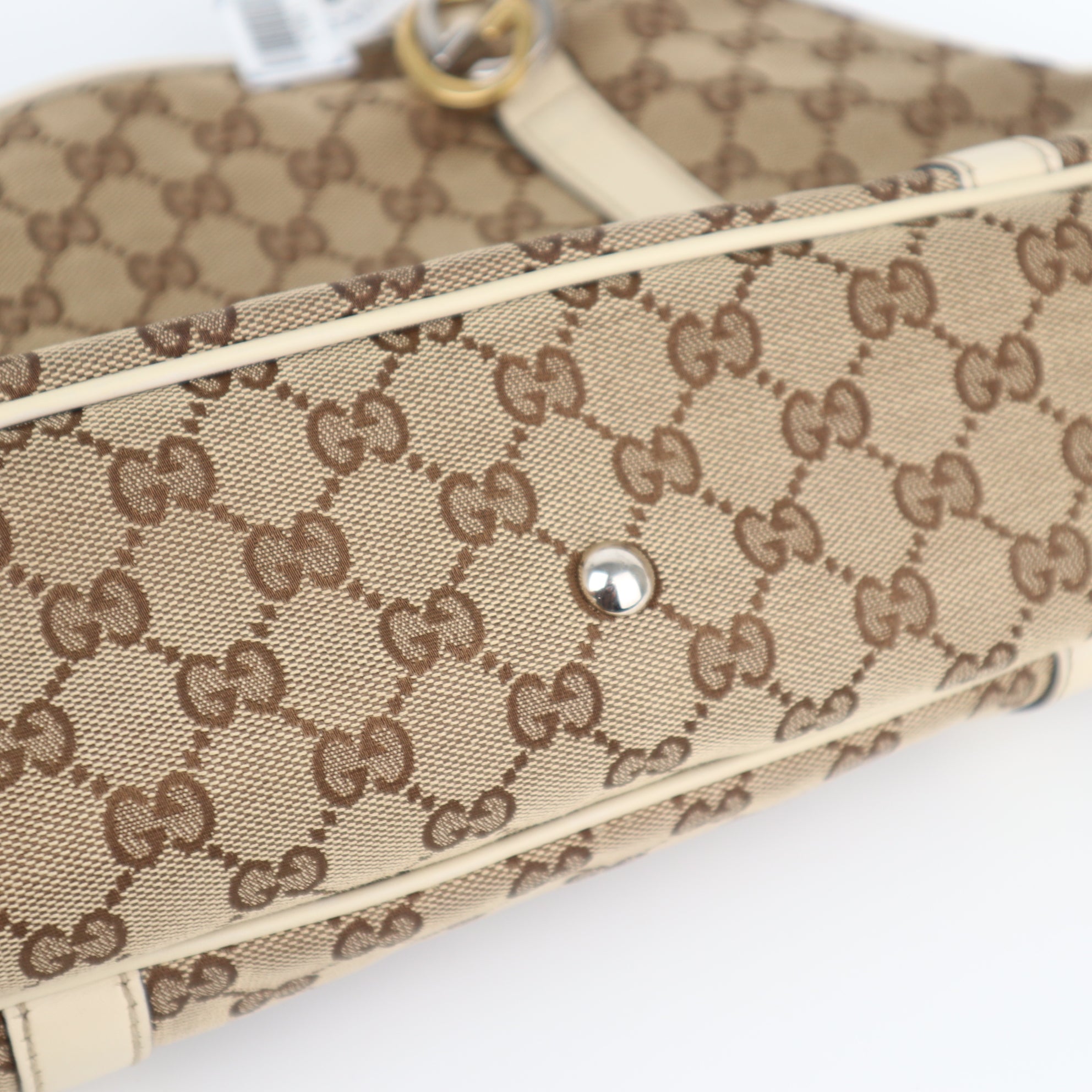 C1961 Gucci Tote Bag Monogram Twins Tote | Pre-Owned Very Good White Canvas Monogram