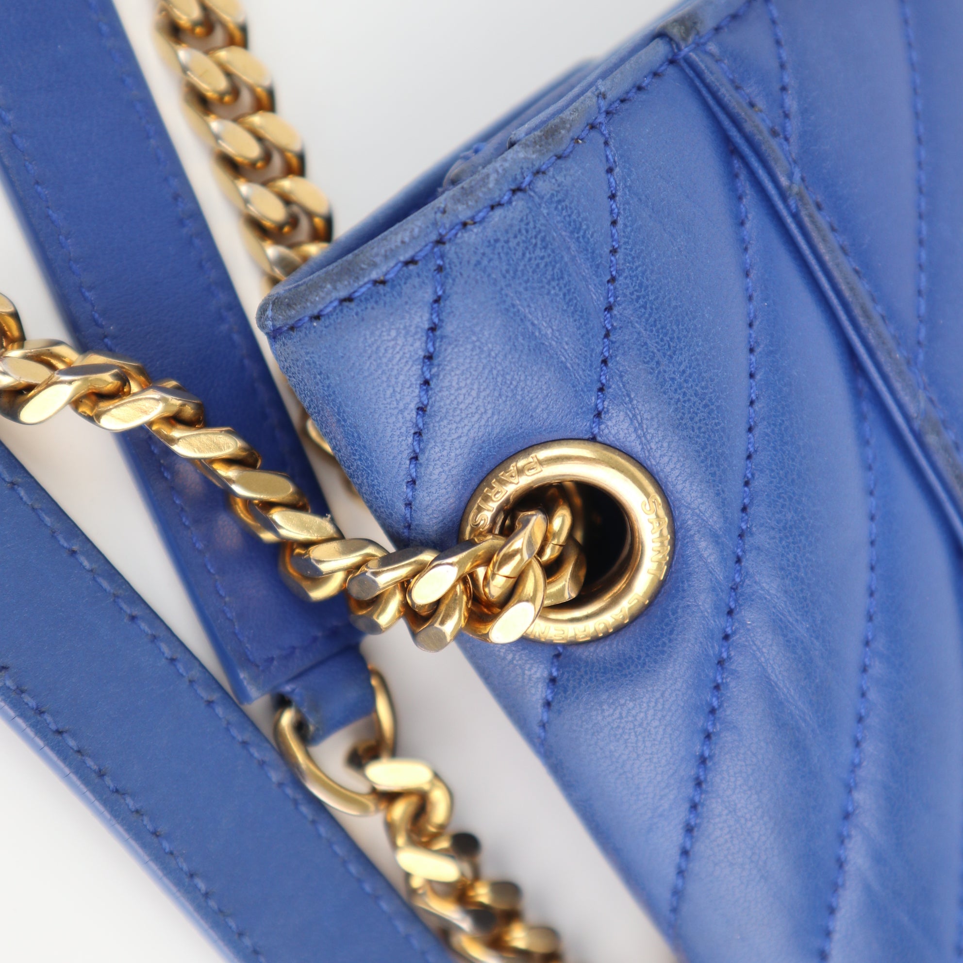C1969 Saint Laurent Crossbody Bag Envelope Medium | Pre-Owned Very Good Blue