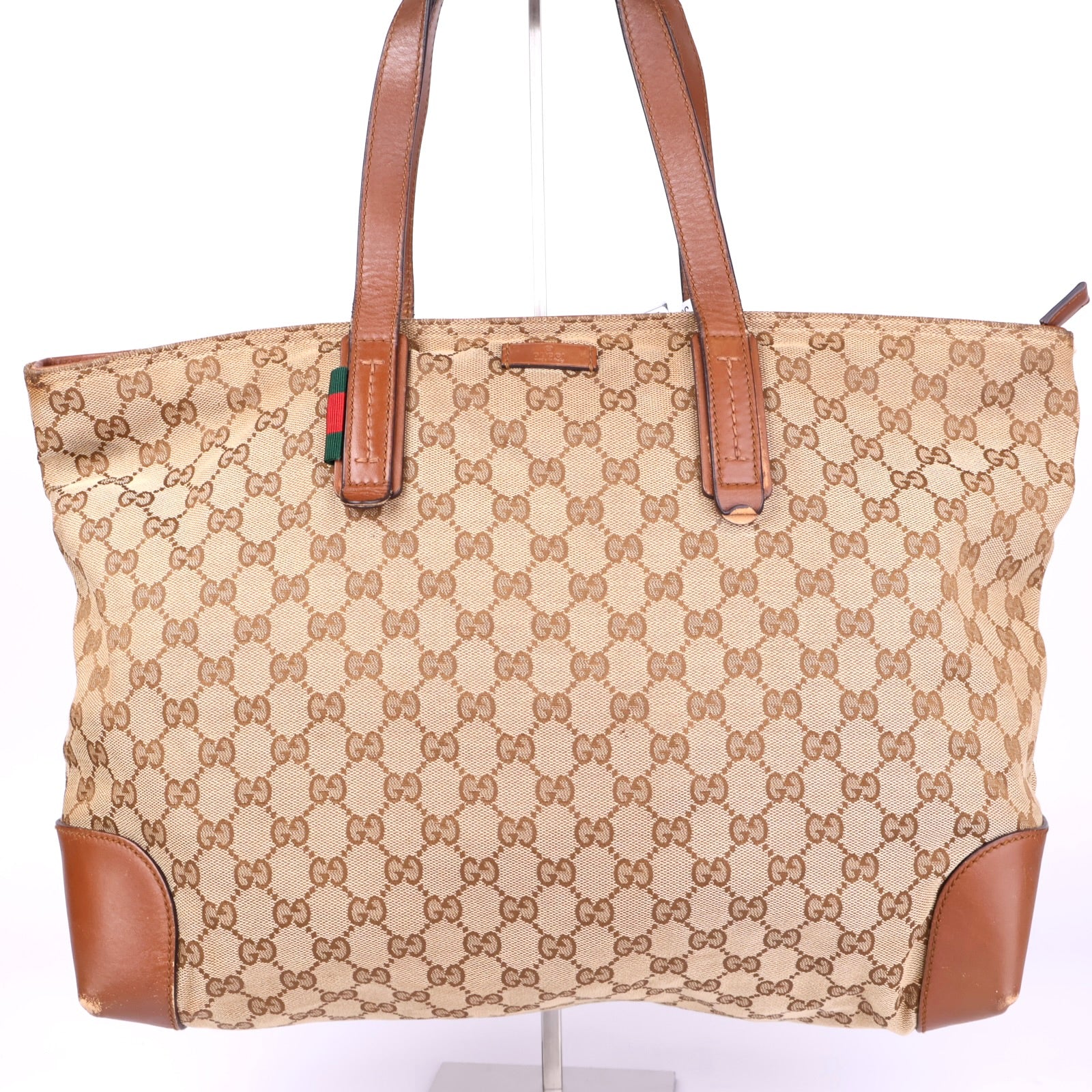 J3428 Gucci Diamante Canvas Craft Tote Bag- Pre Owned