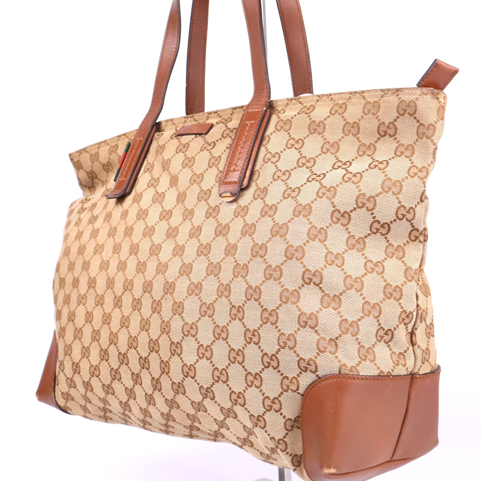 J3428 Gucci Diamante Canvas Craft Tote Bag- Pre Owned