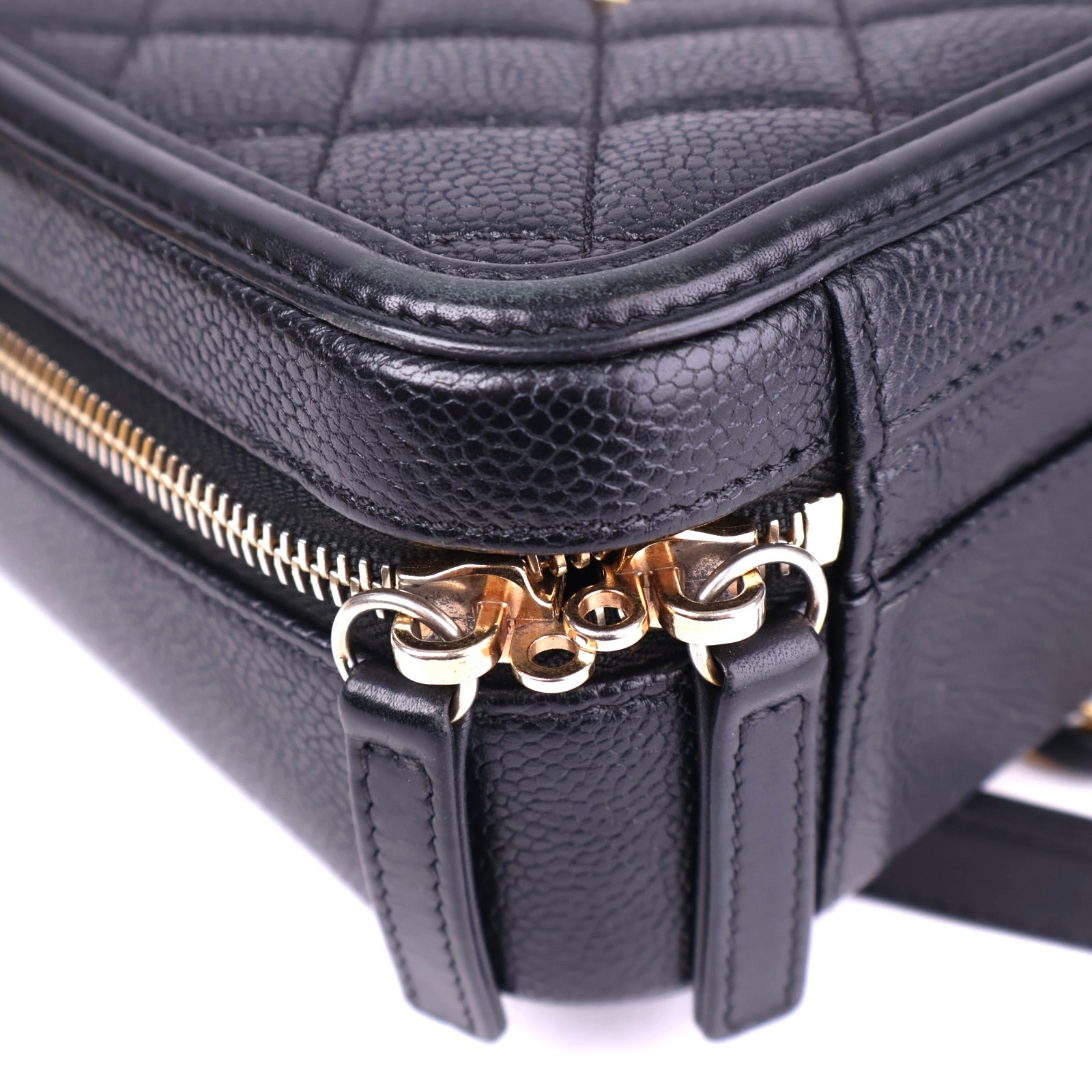 J3731 Chanel Black Caviar Filigree CC Vanity Case Bag- Pre Owned