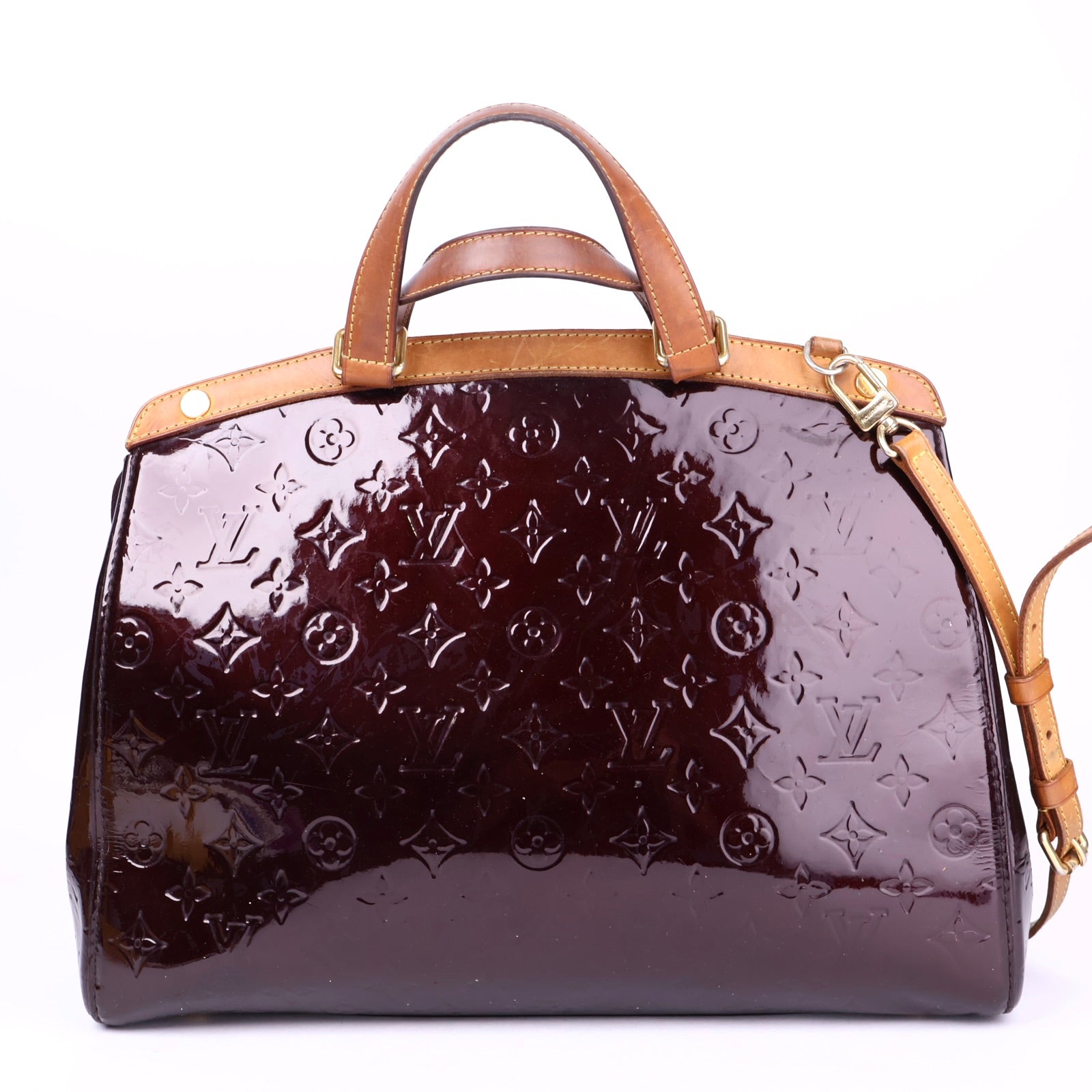 J3458 Louis Vuitton Amarante Monogram Vernis Brea GM Bag- Pre Owned