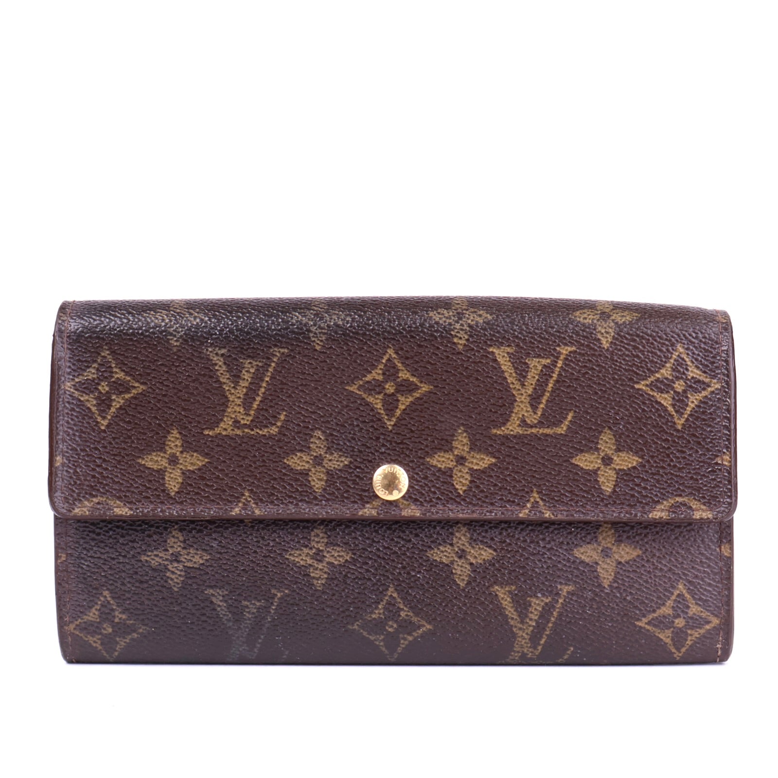 J1684 Louis Vuitton Brown Monogram Canvas Wallet- Pre Owned