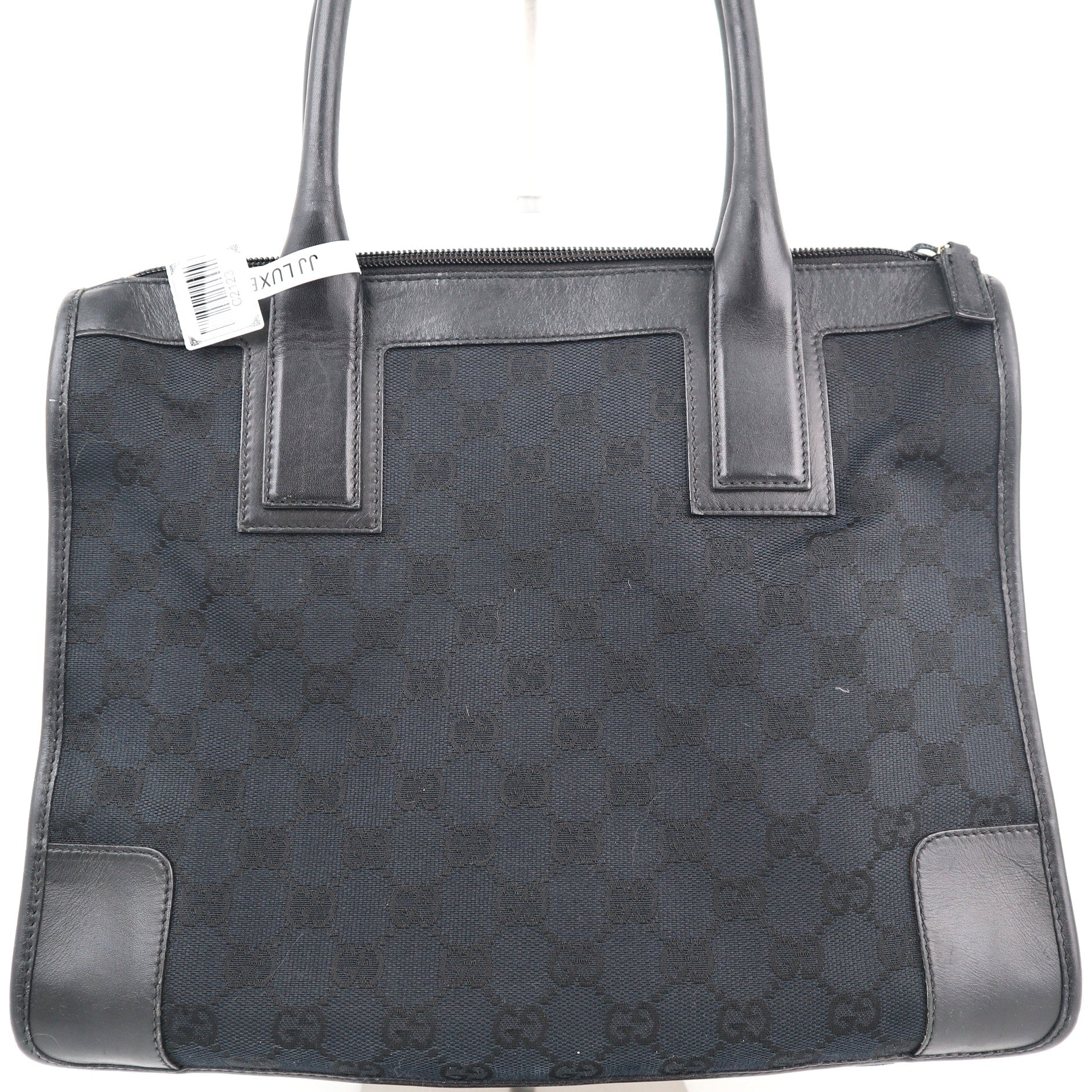 C2123 Gucci Shoulder Bag Square Tote Handbag | Pre-Owned Excellent GG canvas