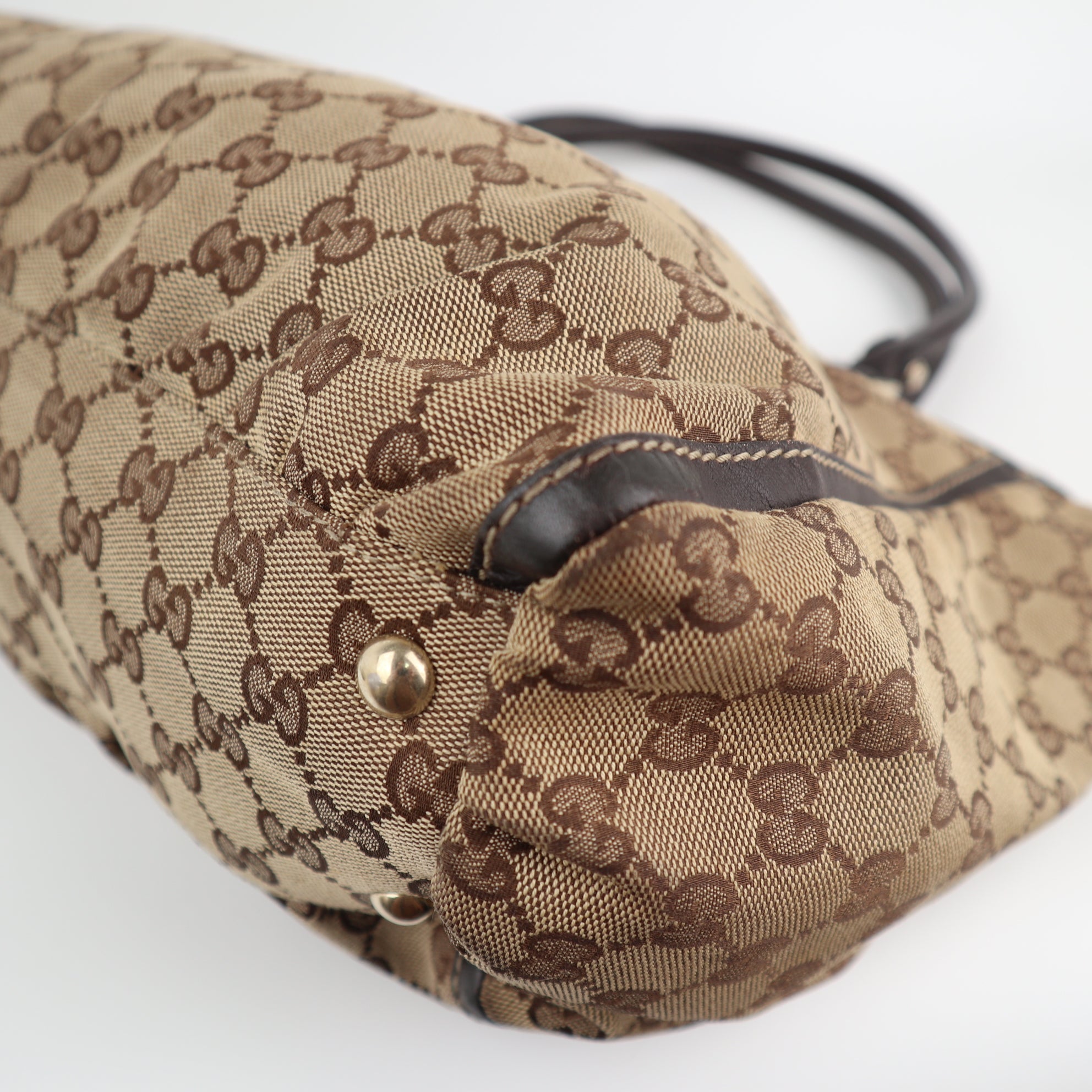 C2124 Gucci Tote Bag Abbey D-Ring Zip | Pre-Owned Very Good GG canvas