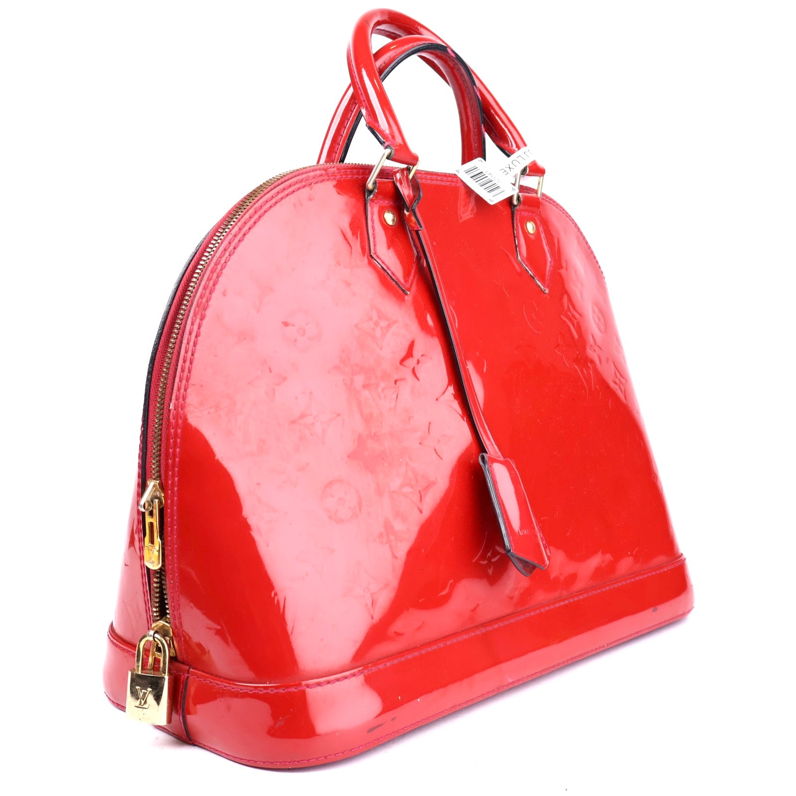 J2041 Louis Vuitton Rouge Grenadine Monogram Vernis Alma GM Bag- Pre Owned