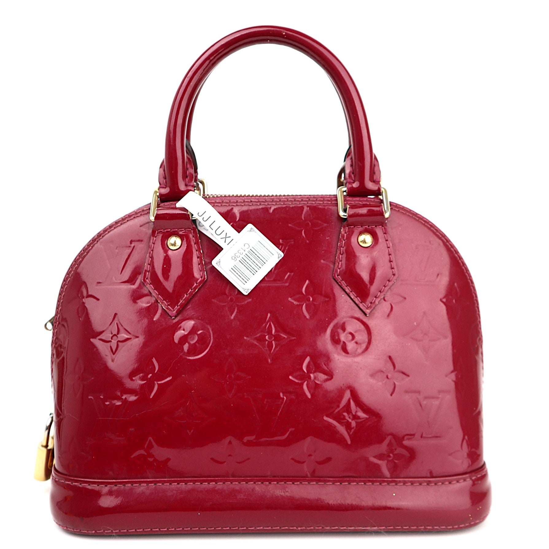C1336 Louis Vuitton Pomme D'Amour Monogram Vernis Alma BB-Pre Owned