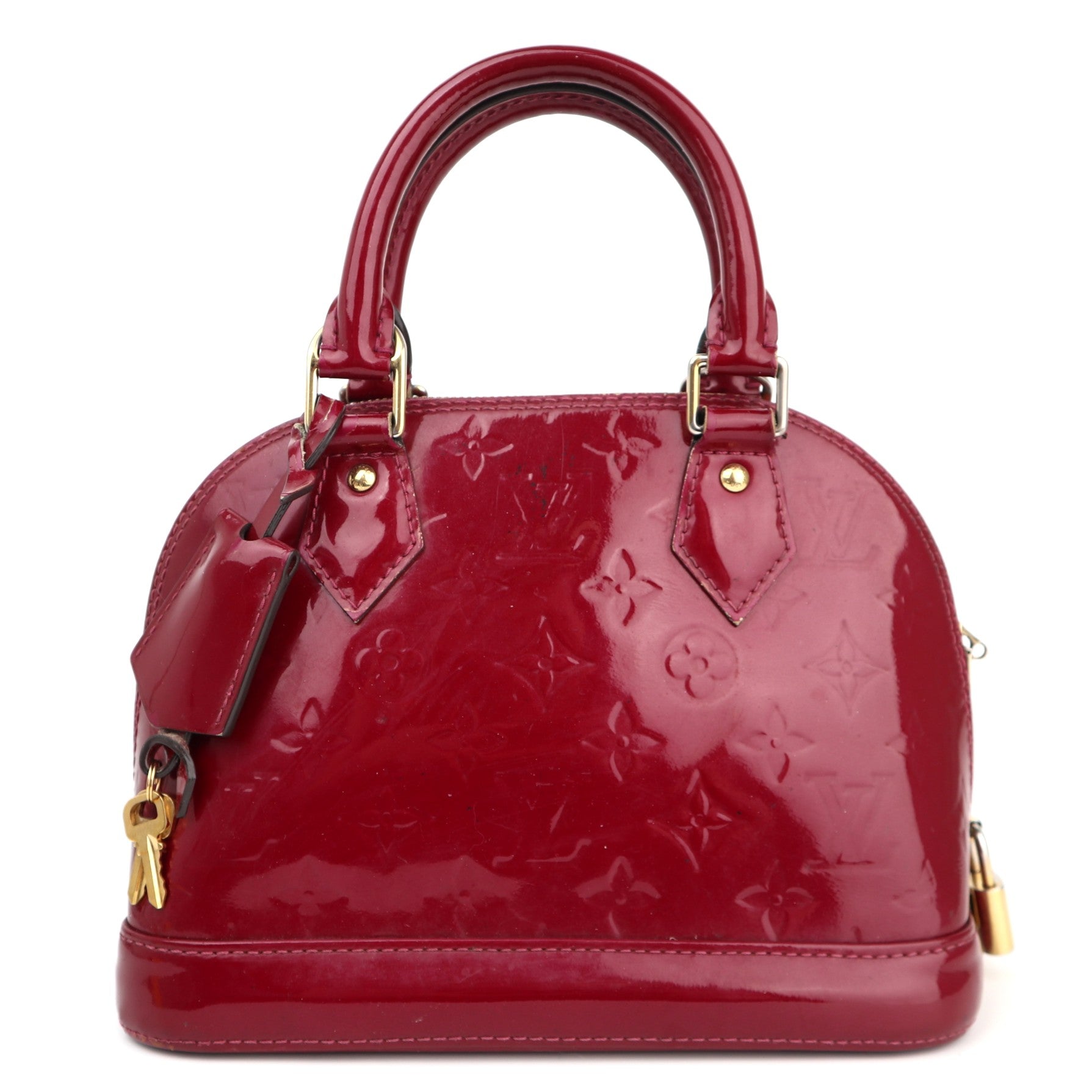 C1336 Louis Vuitton Pomme D'Amour Monogram Vernis Alma BB-Pre Owned