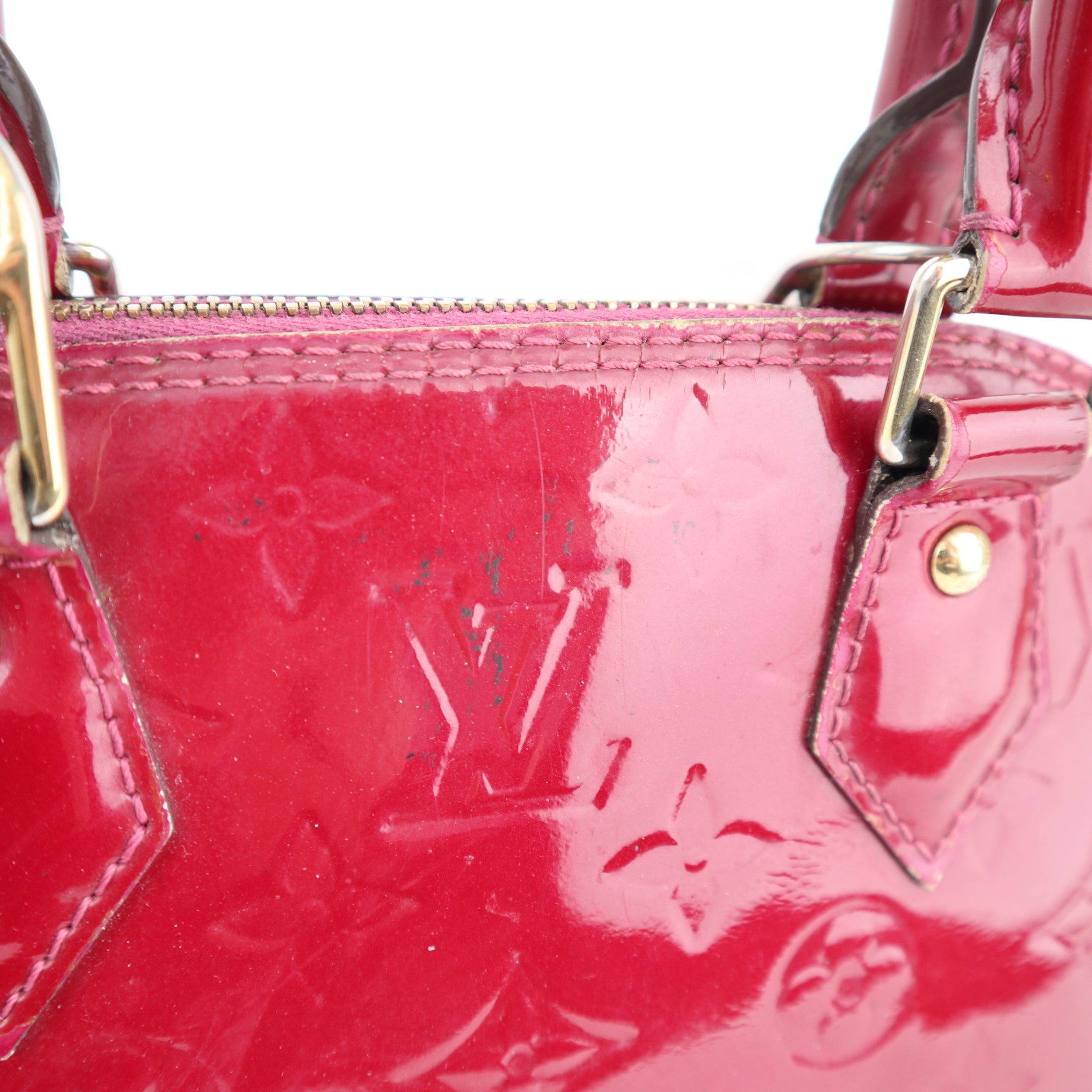 C1336 Louis Vuitton Pomme D'Amour Monogram Vernis Alma BB-Pre Owned