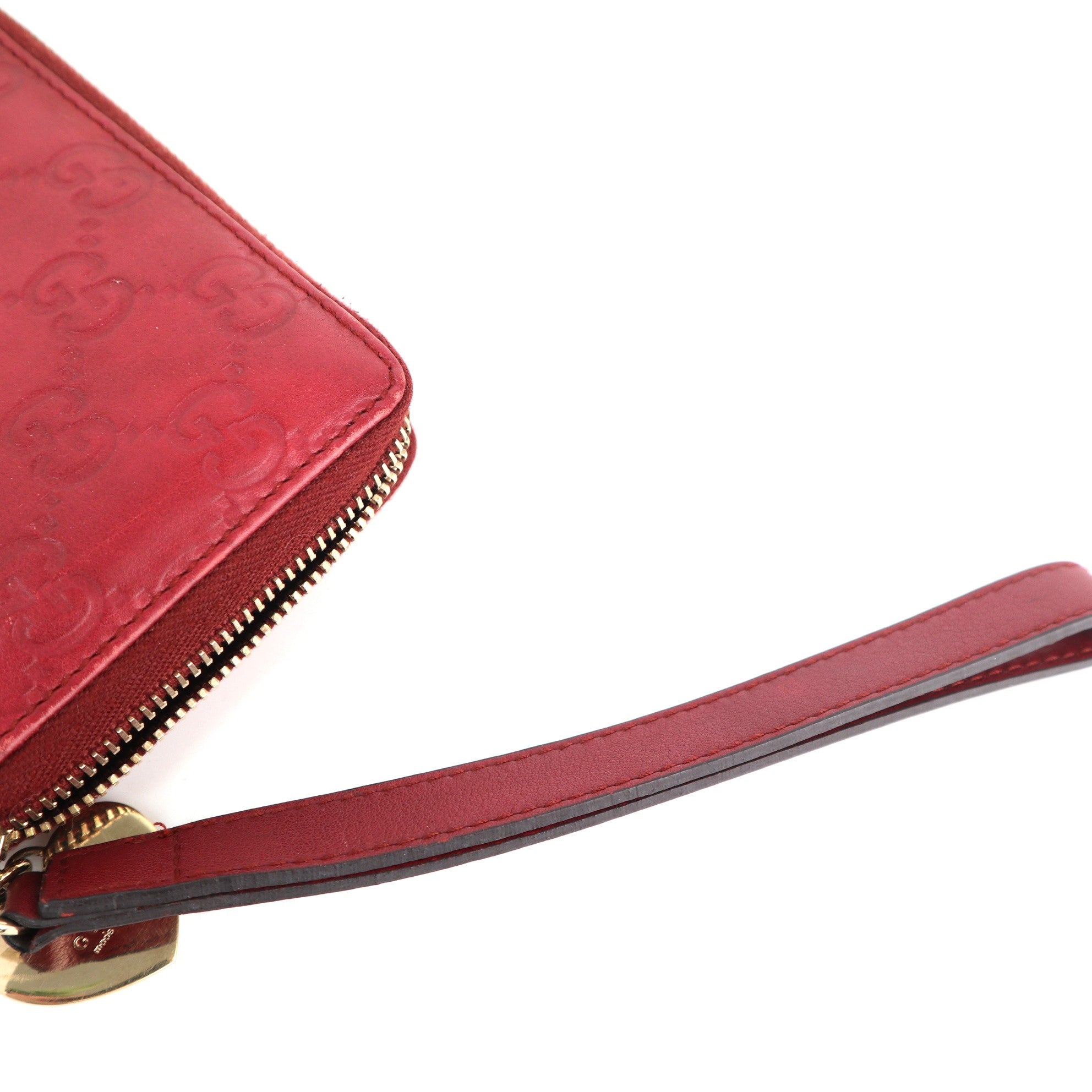 C2144 Gucci Wallet Imprime Monogram GG Pierce Zip Around Wallet Red | Pre-Owned Very Good Red Monogram