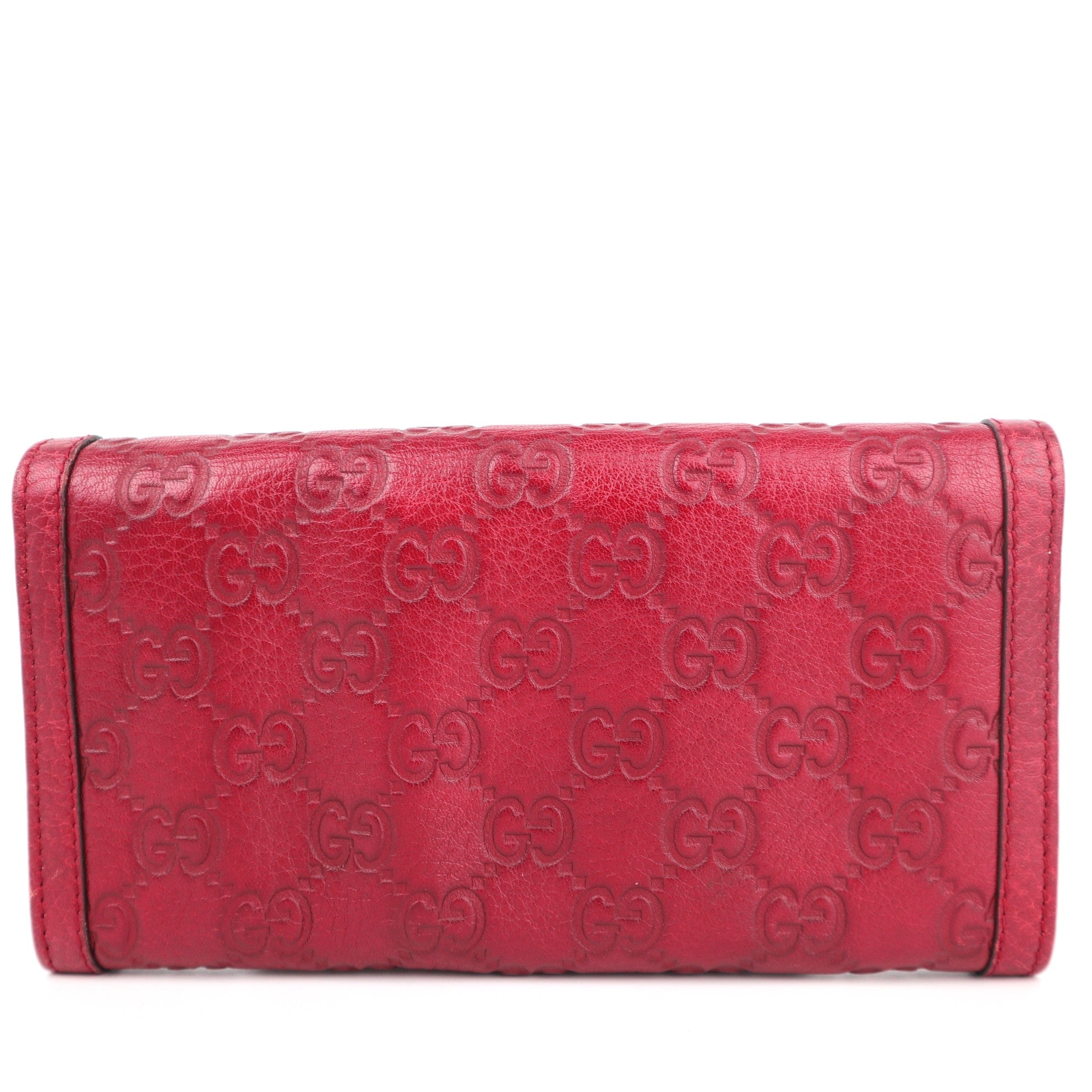 C2145 Gucci Wallet Sukey Guccissima Interlocking G Red | Pre-Owned Very Good Red Guccissima
