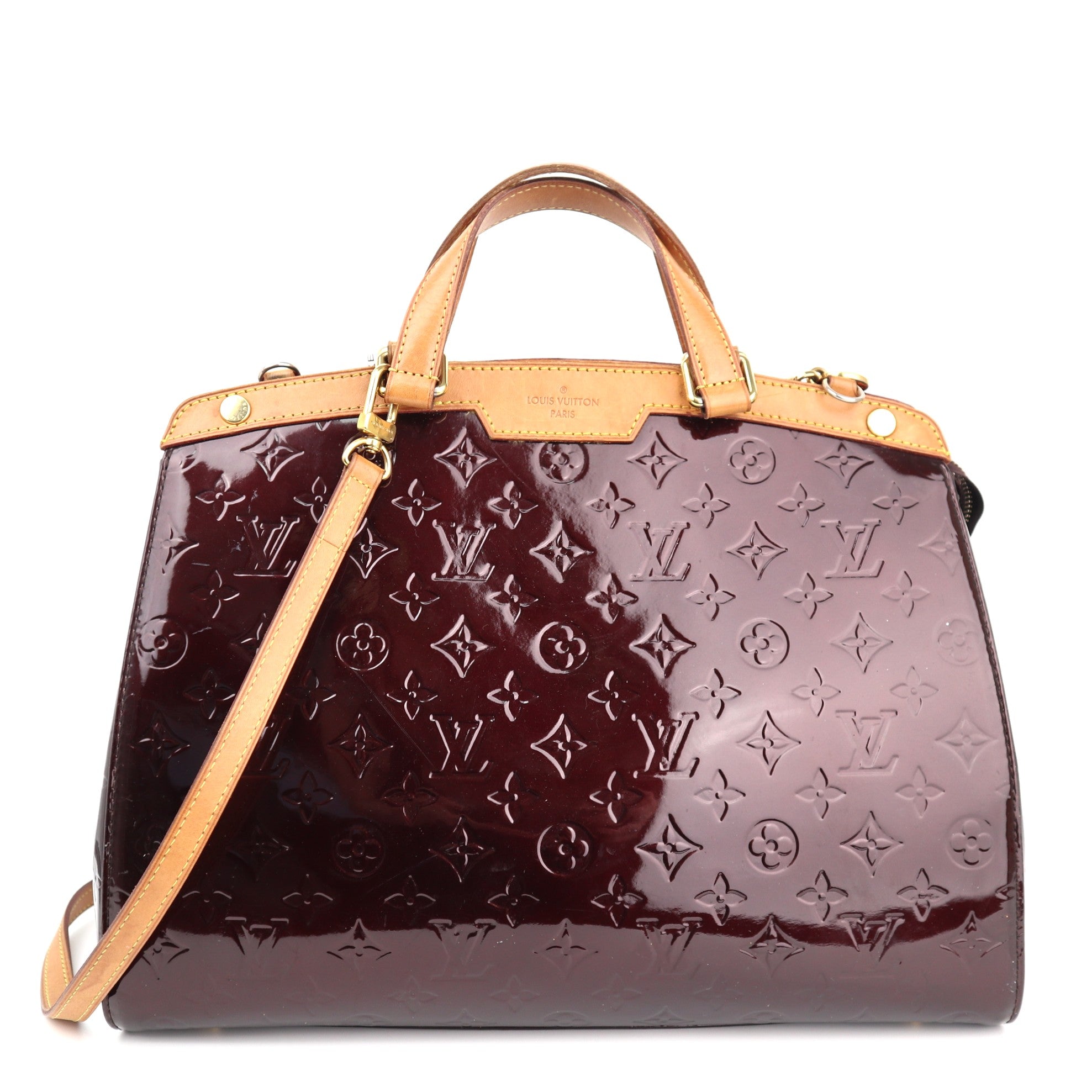 C1329 Louis Vuitton Amarante Monogram Vernis Brea GM Bag-Pre Owned