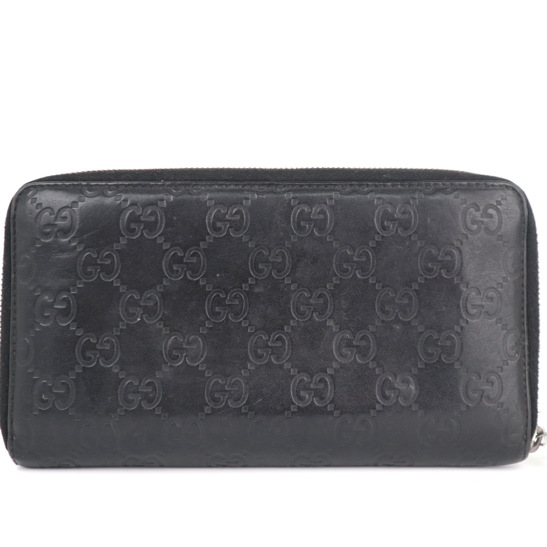 C2153# Gucci Wallet Imprime Monogram GG Zip Around Wallet Black | Pre-Owned Very Good Black Monogram