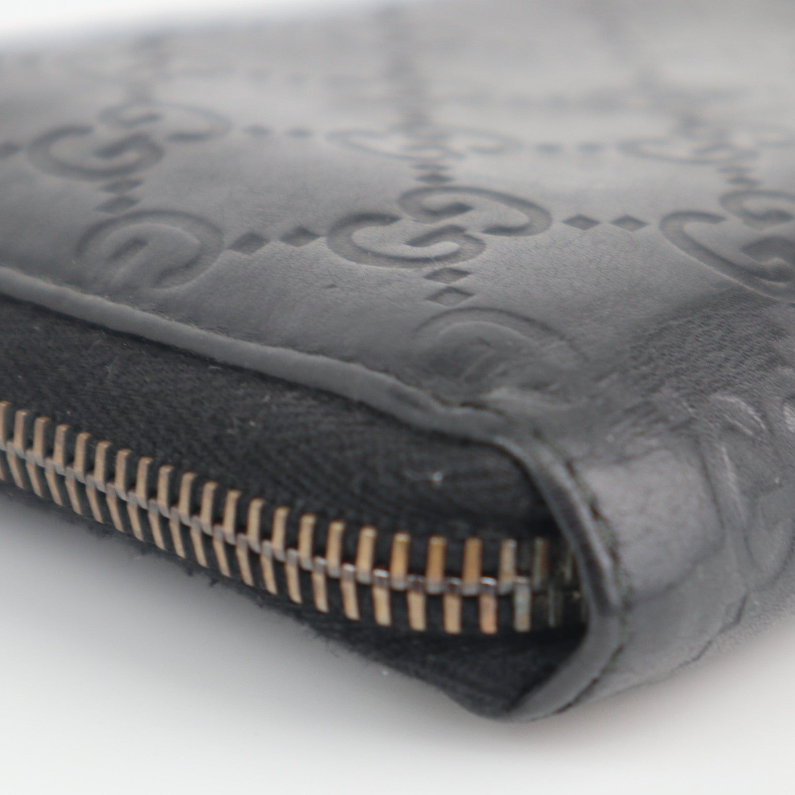 C2153# Gucci Wallet Imprime Monogram GG Zip Around Wallet Black | Pre-Owned Very Good Black Monogram