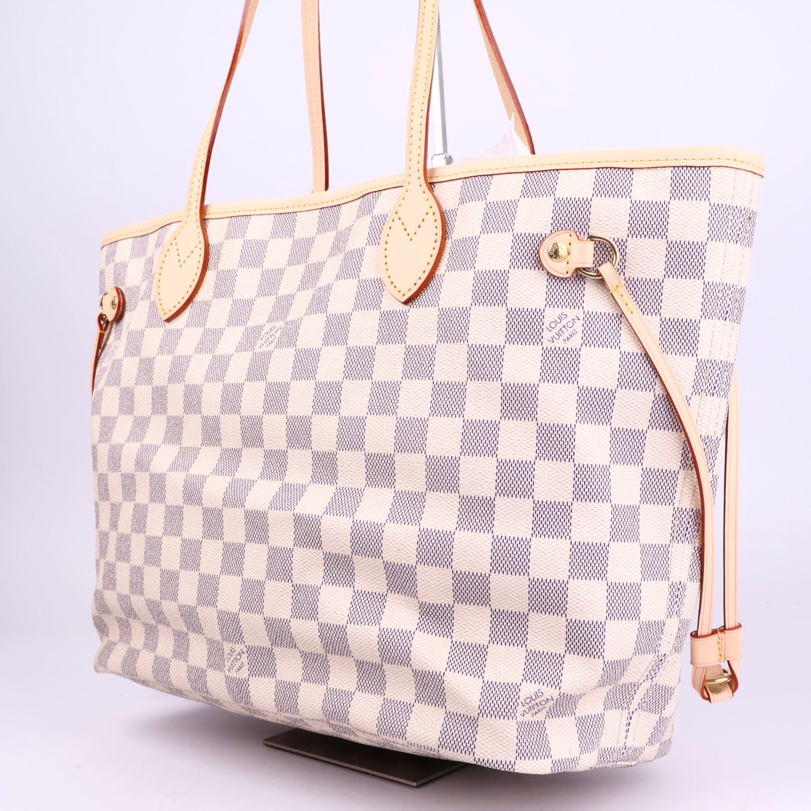 J2071 Louis Vuitton Damier Azur Canvas Neverfull MM Bag- Pre Owned