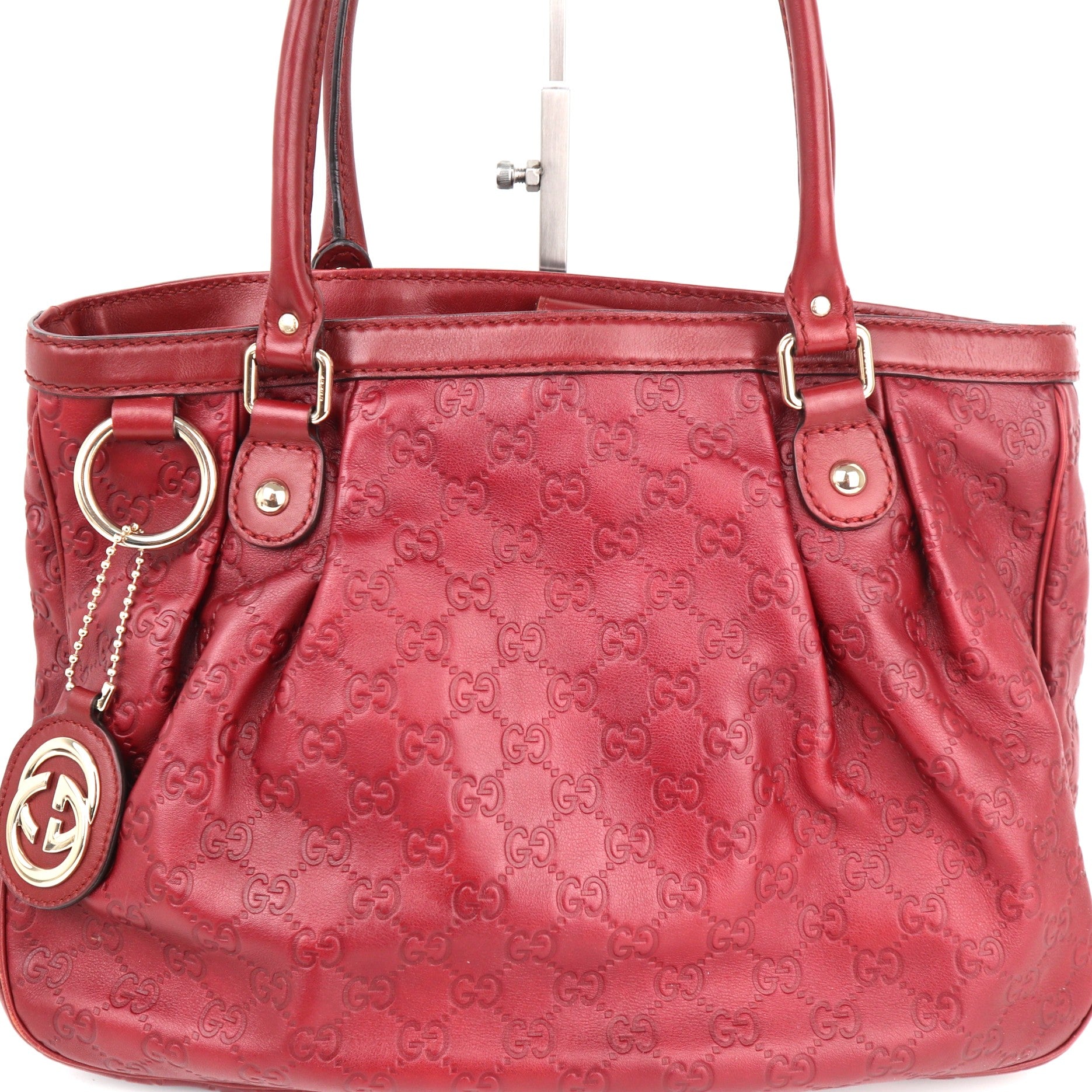 C2161 Gucci Tote Bag Guccissima Sukey Red | Pre-Owned Excellent Red Guccissima