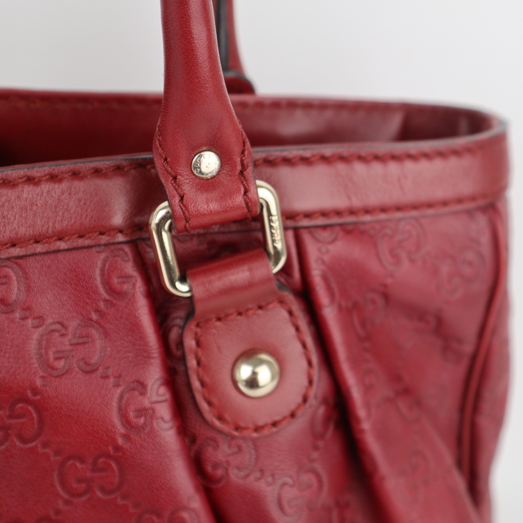 C2161 Gucci Tote Bag Guccissima Sukey Red | Pre-Owned Excellent Red Guccissima