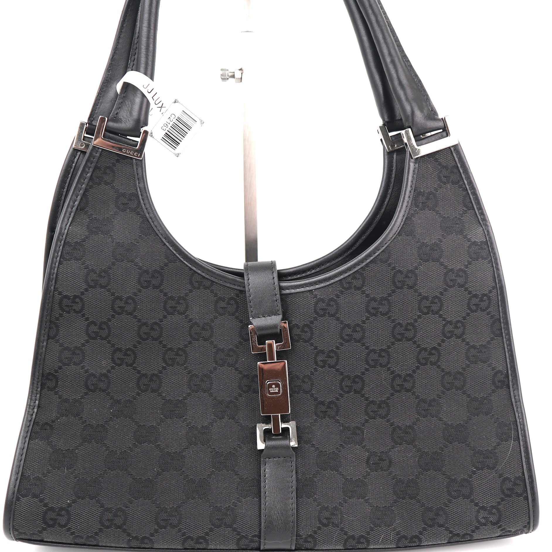 C2163 Gucci Tote Bag Vintage GG Canvas Jackie O Bouvier Hobo Bag | Pre-Owned Excellent Brown GG Canvas