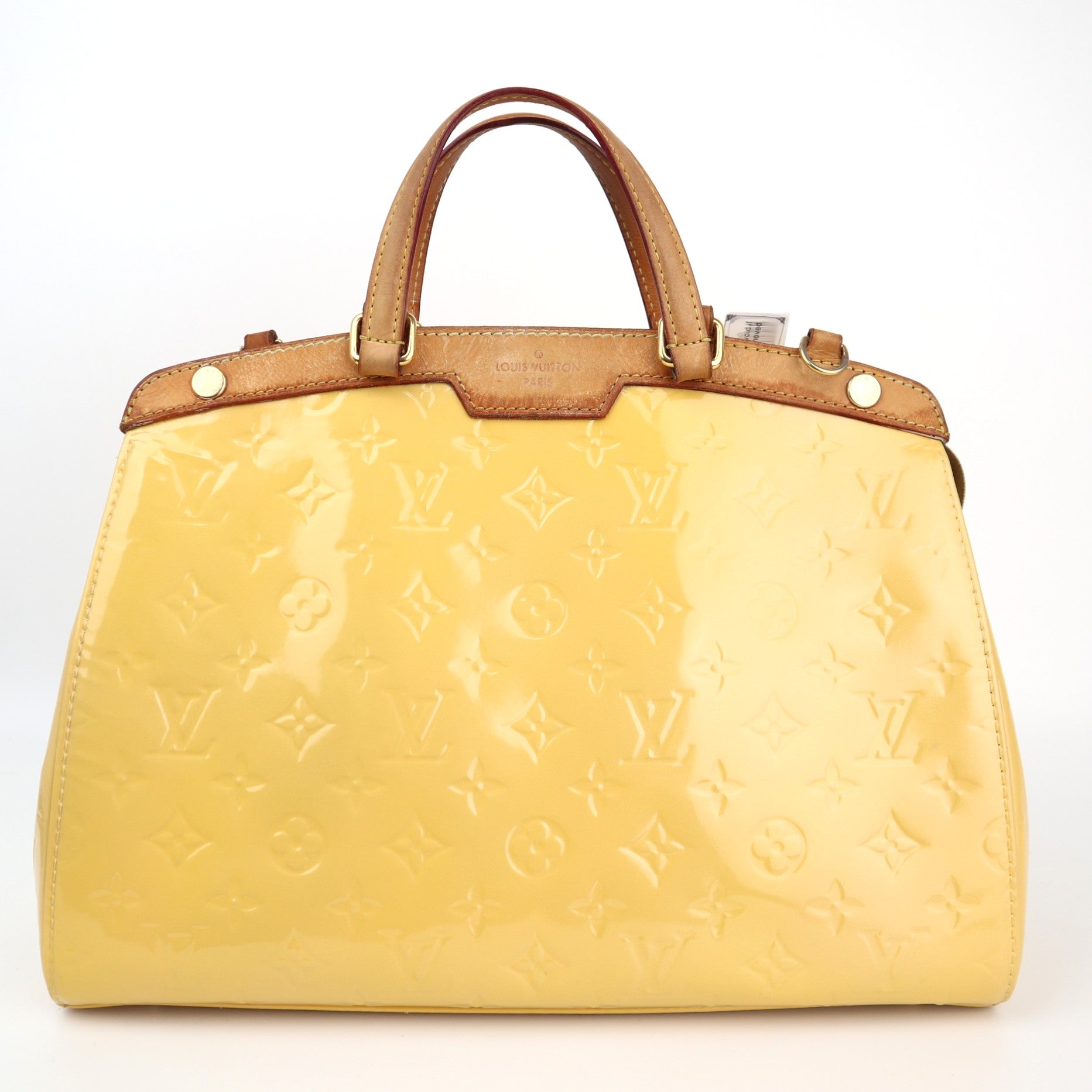 C1366 Louis Vuitton Monogram Vernis Brea MM Yellow-Pre Owned