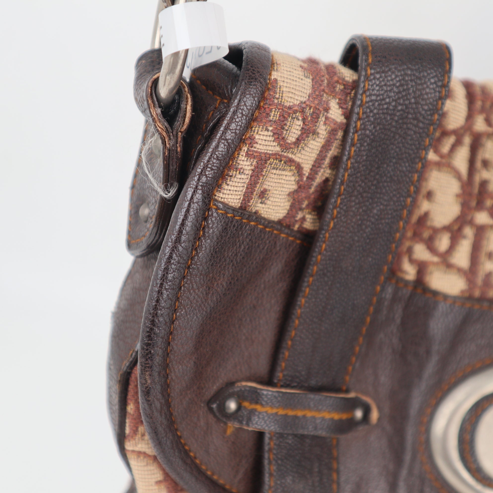 C2175 Christian Dior Shoulder Bag Vintage Trotter Canvas Flight Shoulder Bag | Pre-Owned Very Good Brown Trotter