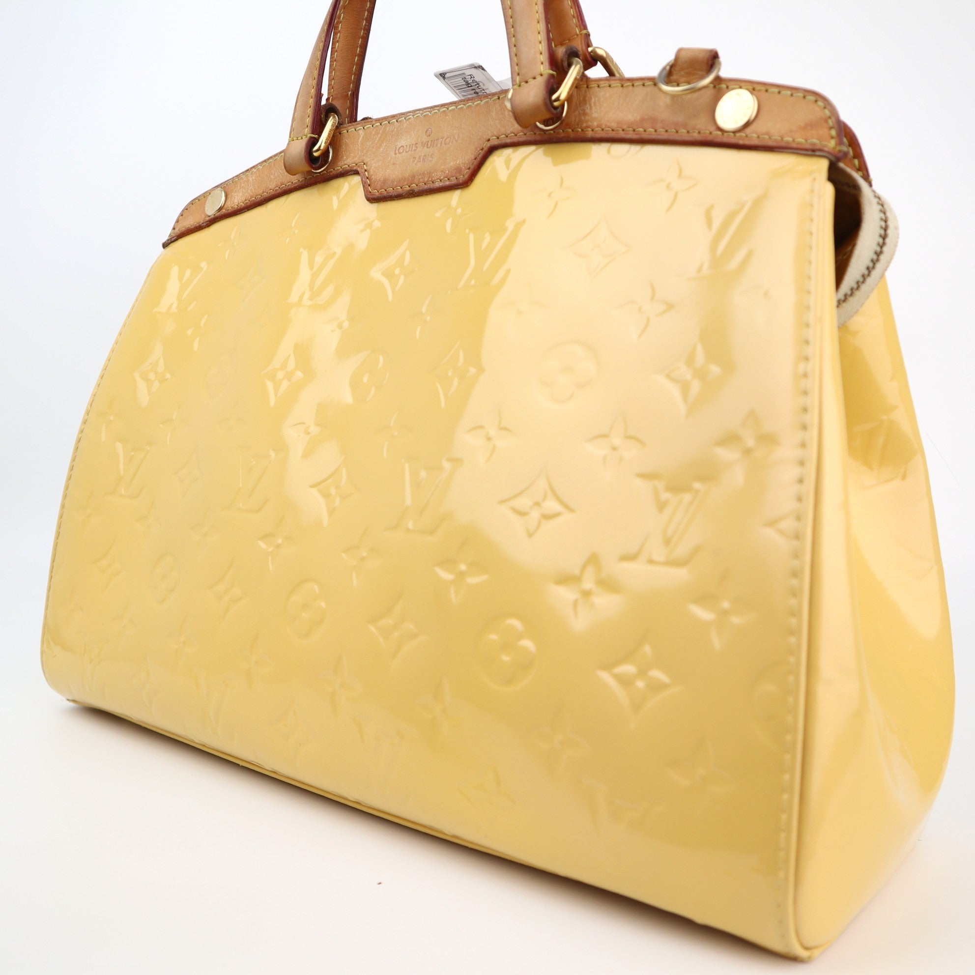 C1366 Louis Vuitton Monogram Vernis Brea MM Yellow-Pre Owned