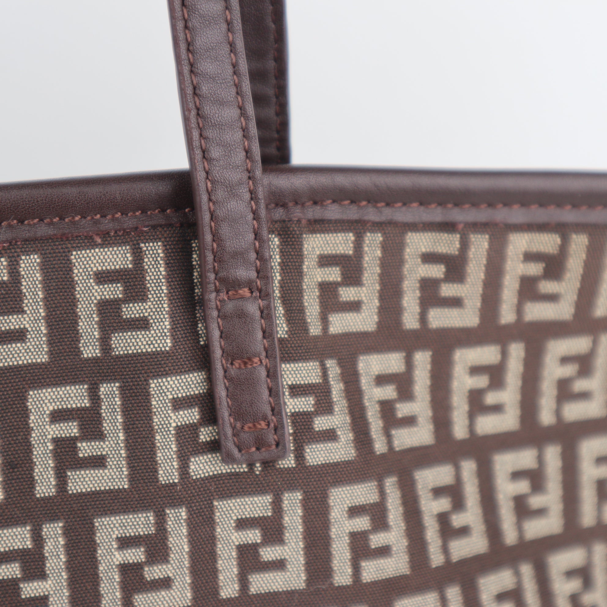 C2176 Fendi Tote Bag Zucca Canvas Roll Tote Bag | Pre-Owned Excellent Brown Zucca