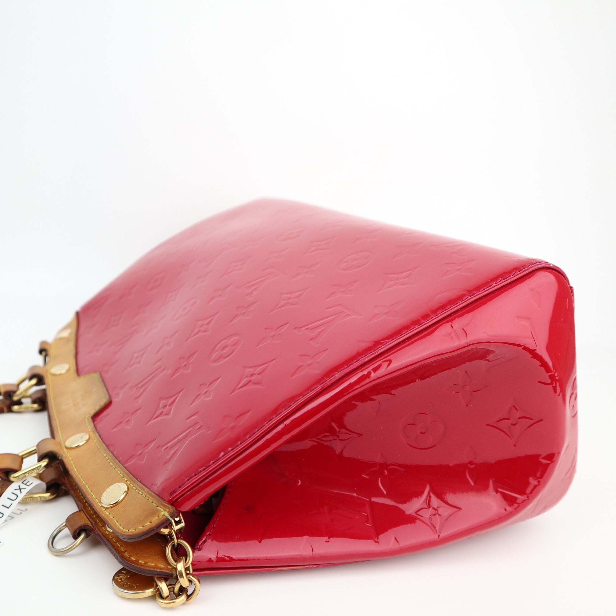 C1398 Louis Vuitton Rose Indian Monogram Vernis Brea MM Bag-Pre Owned