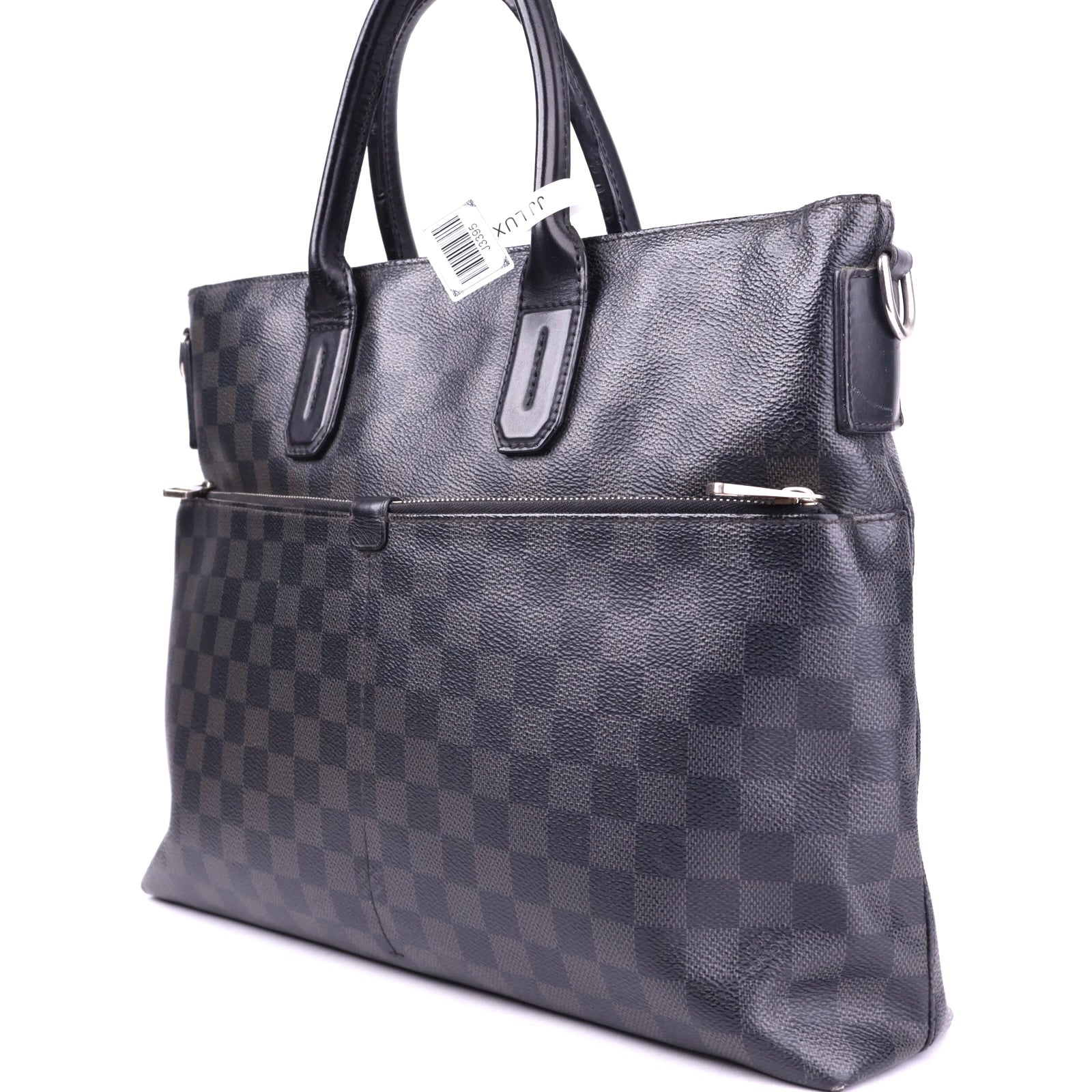 J3395 Louis Vuitton Damier Graphite Leather Briefcase Shoulder Bag- Pre Owned