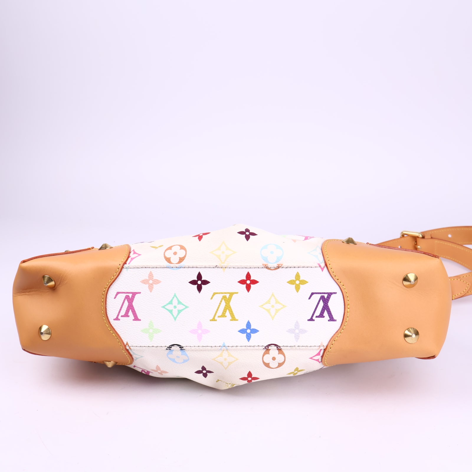 J3385 Louis Vuitton White Monogram Multicolor Judy MM Bag- Pre Owned