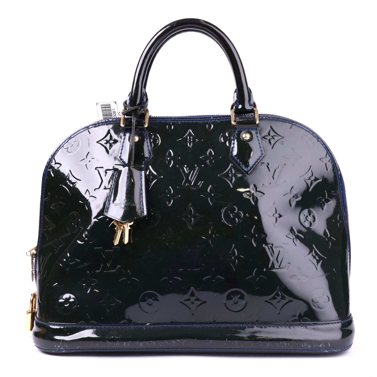 J3383 Louis Vuitton Alma Black Patent Monogram Leather PM- Pre Owned