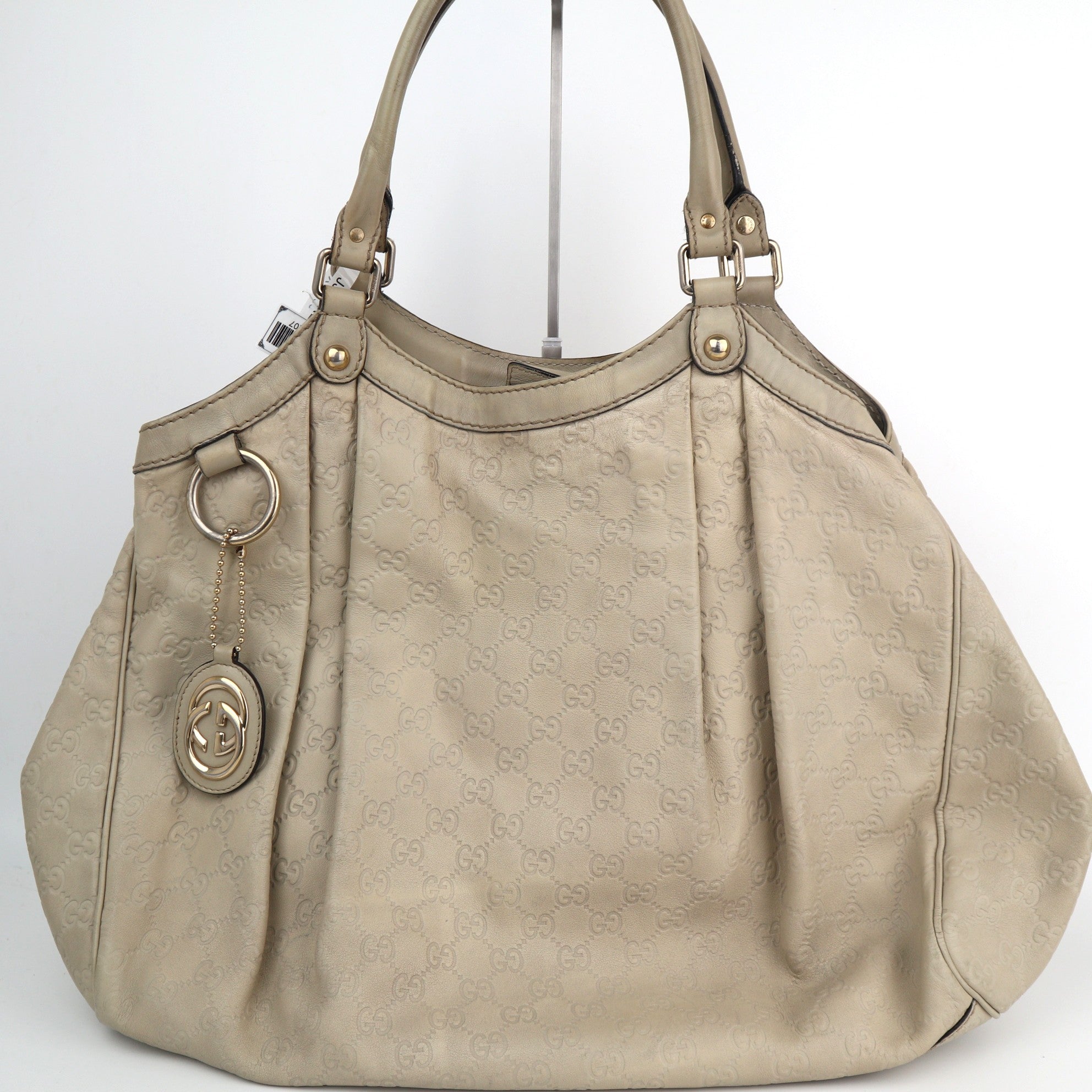 C2207 Gucci Tote Bag Sukey Guccissima Tote Bag | Pre-Owned Very Good Light Beige Guccissima leather