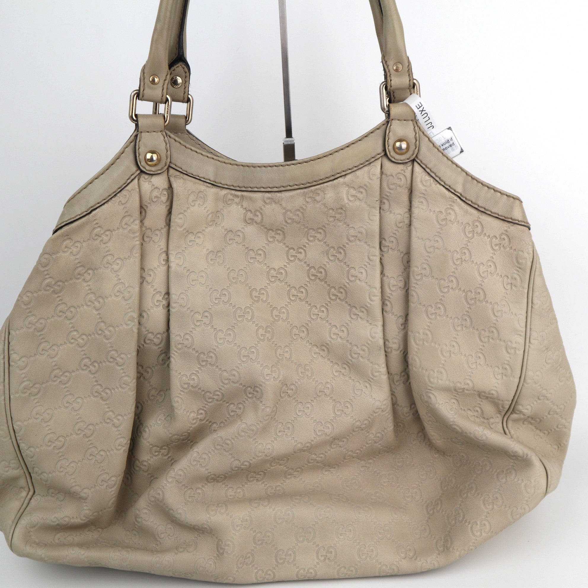 C2207 Gucci Tote Bag Sukey Guccissima Tote Bag | Pre-Owned Very Good Light Beige Guccissima leather