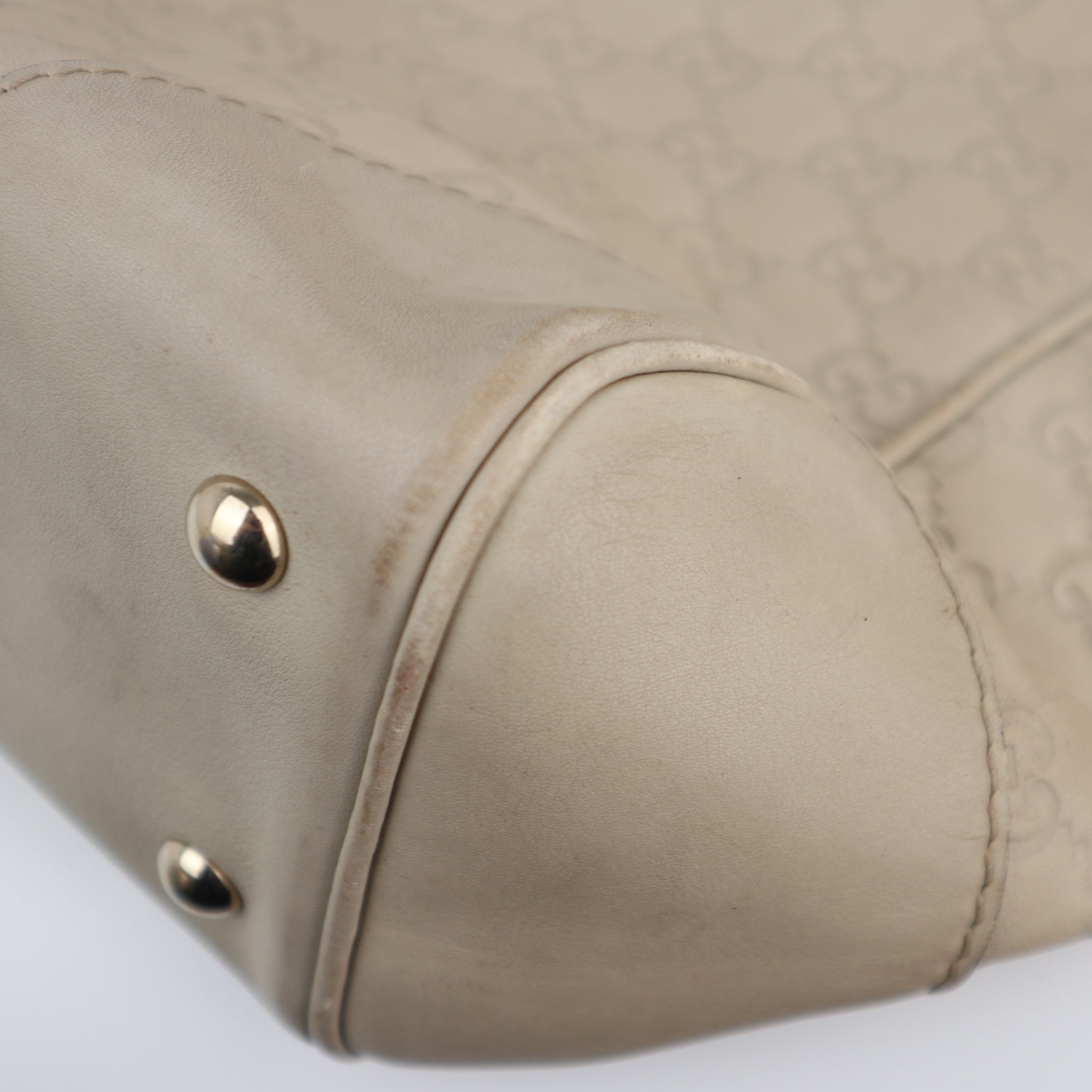 C2208 Gucci Tote Bag Mayfair Guccissima Tote Bag | Pre-Owned Very Good Light Beige Guccissima leather