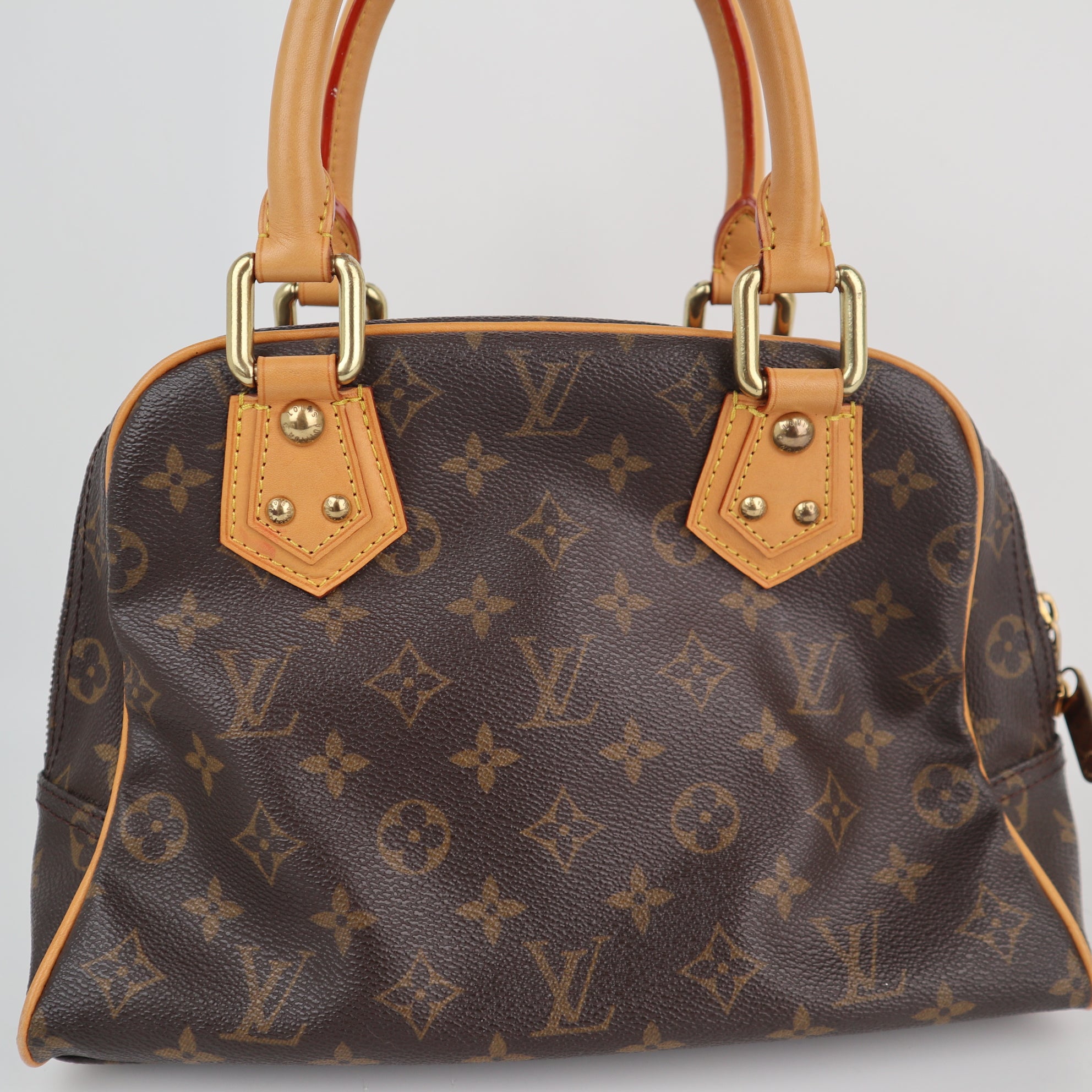 C2223 Louis Vuitton Top Handle Bag Manhattan PM | Pre-Owned Very Good Brown Monogram