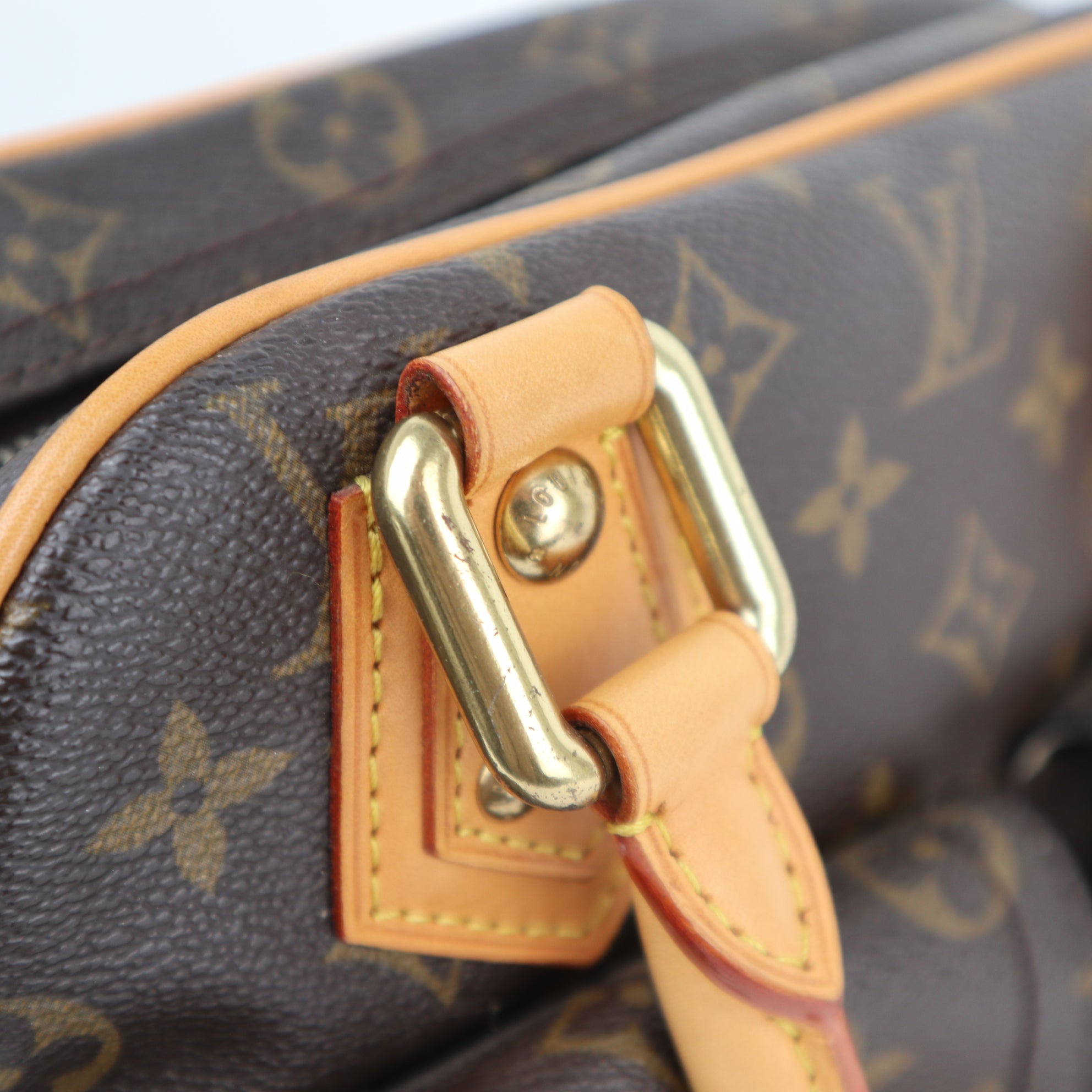 C2223 Louis Vuitton Top Handle Bag Manhattan PM | Pre-Owned Very Good Brown Monogram