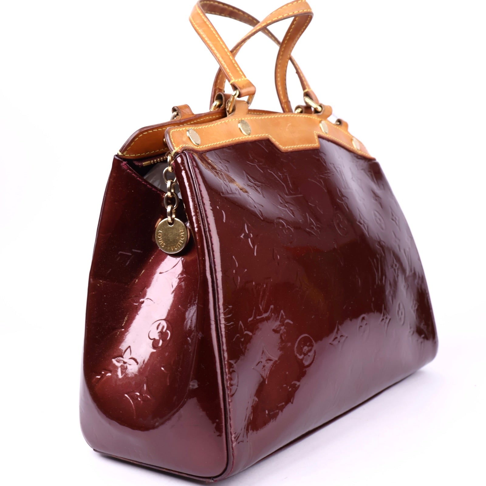 J3695 Louis Vuitton Amarante Monogram Vernis Brea MM Bag - Pre Owned