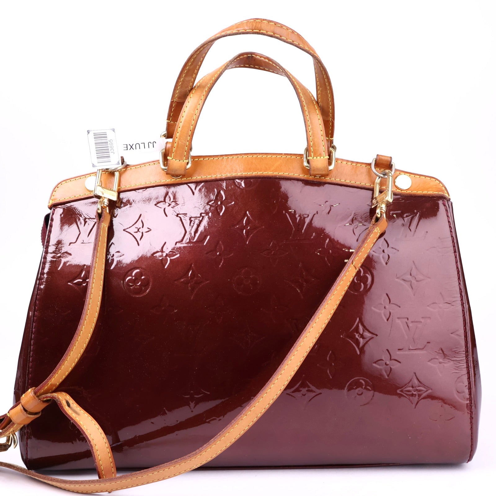 J3695 Louis Vuitton Amarante Monogram Vernis Brea MM Bag - Pre Owned