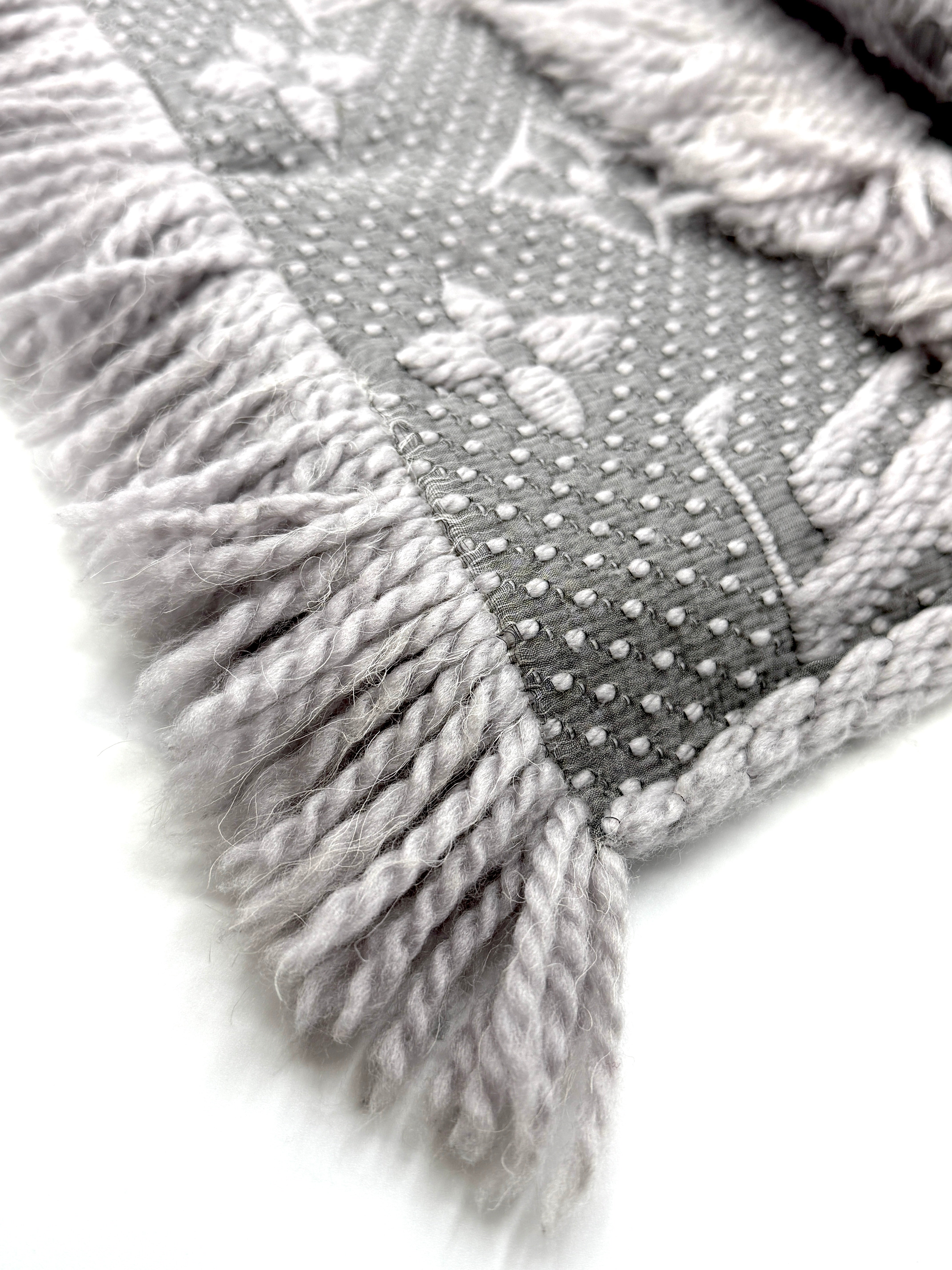 Louis Vuitton Scarf Echarpe Logomania Wool/Silk Gris Perle (Grey) M74742