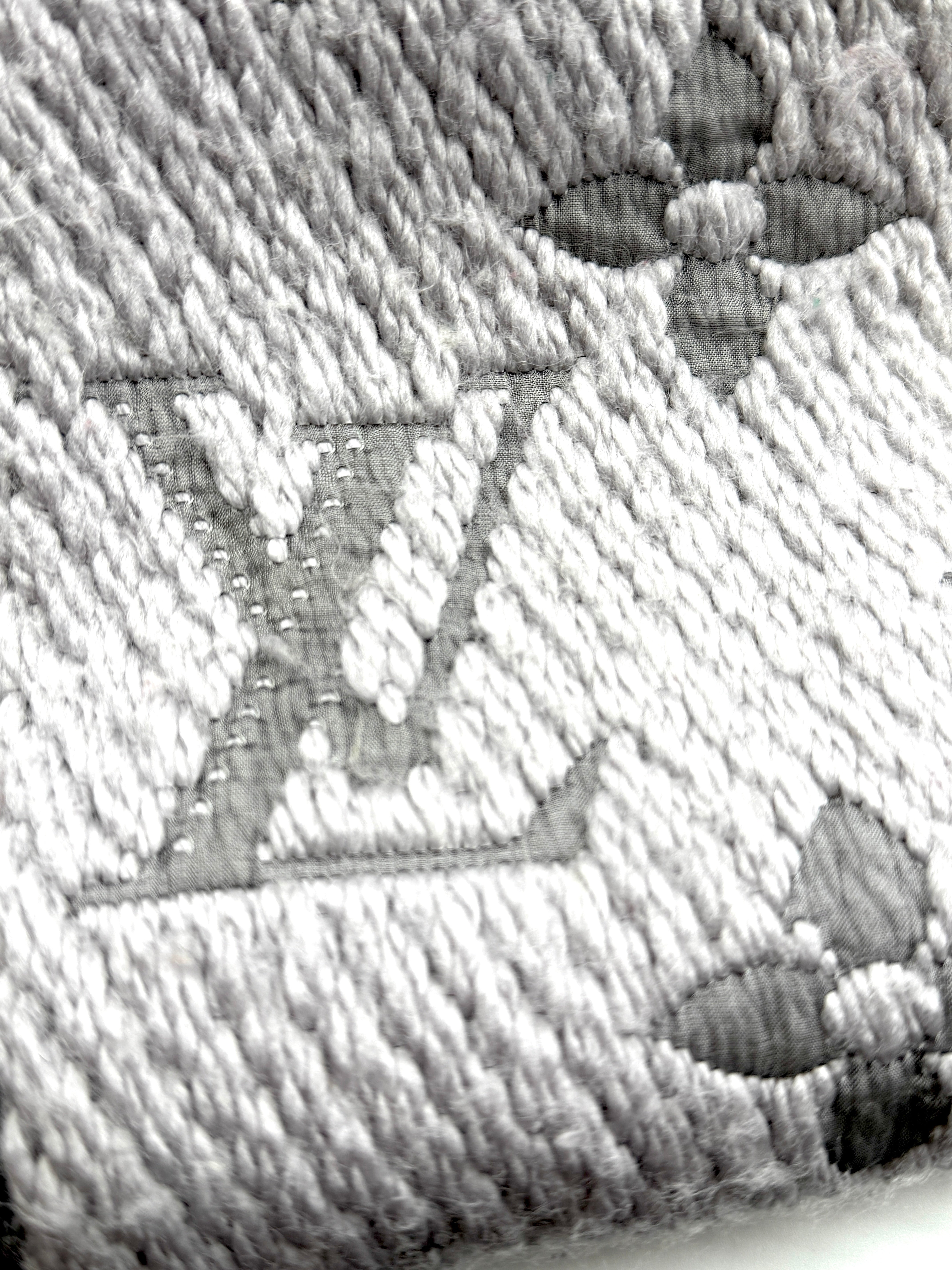 Louis Vuitton Scarf Echarpe Logomania Wool/Silk Gris Perle (Grey) M74742