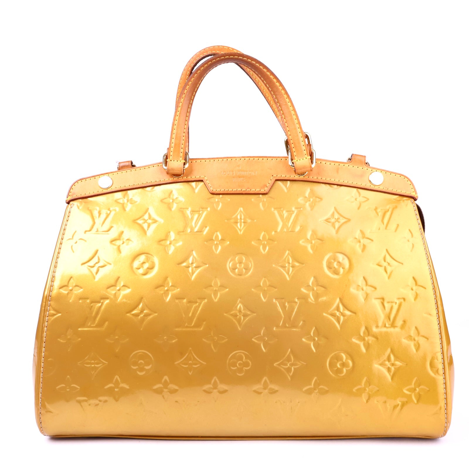 J2126 Louis Vuitton Vernis Brea MM Blanc Corail- Pre Owned