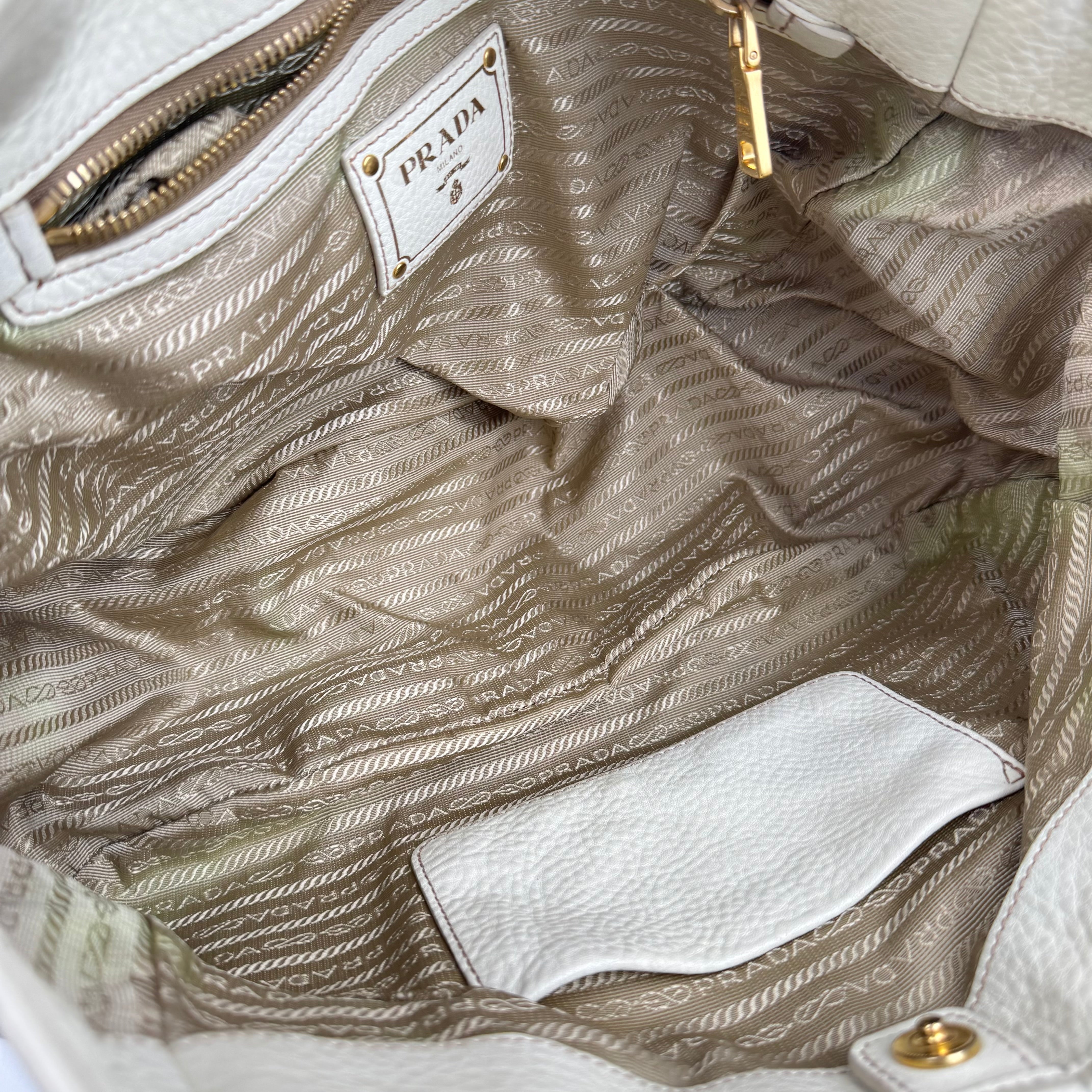 Prada Leather & Canvas Satchel Bag- Pre Owned