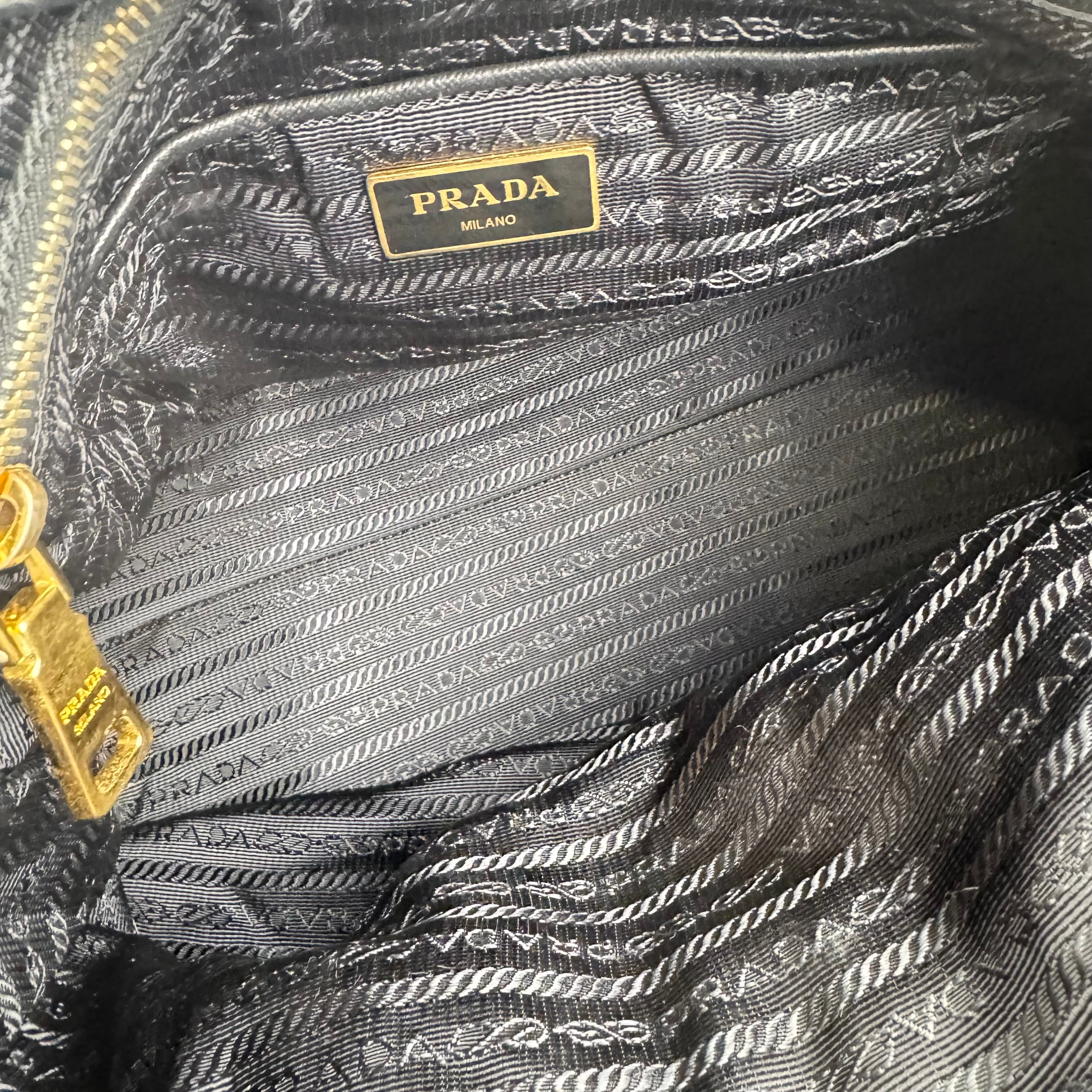 Prada Tessuto Nylon Saffiano Tote Black- Pre Owned