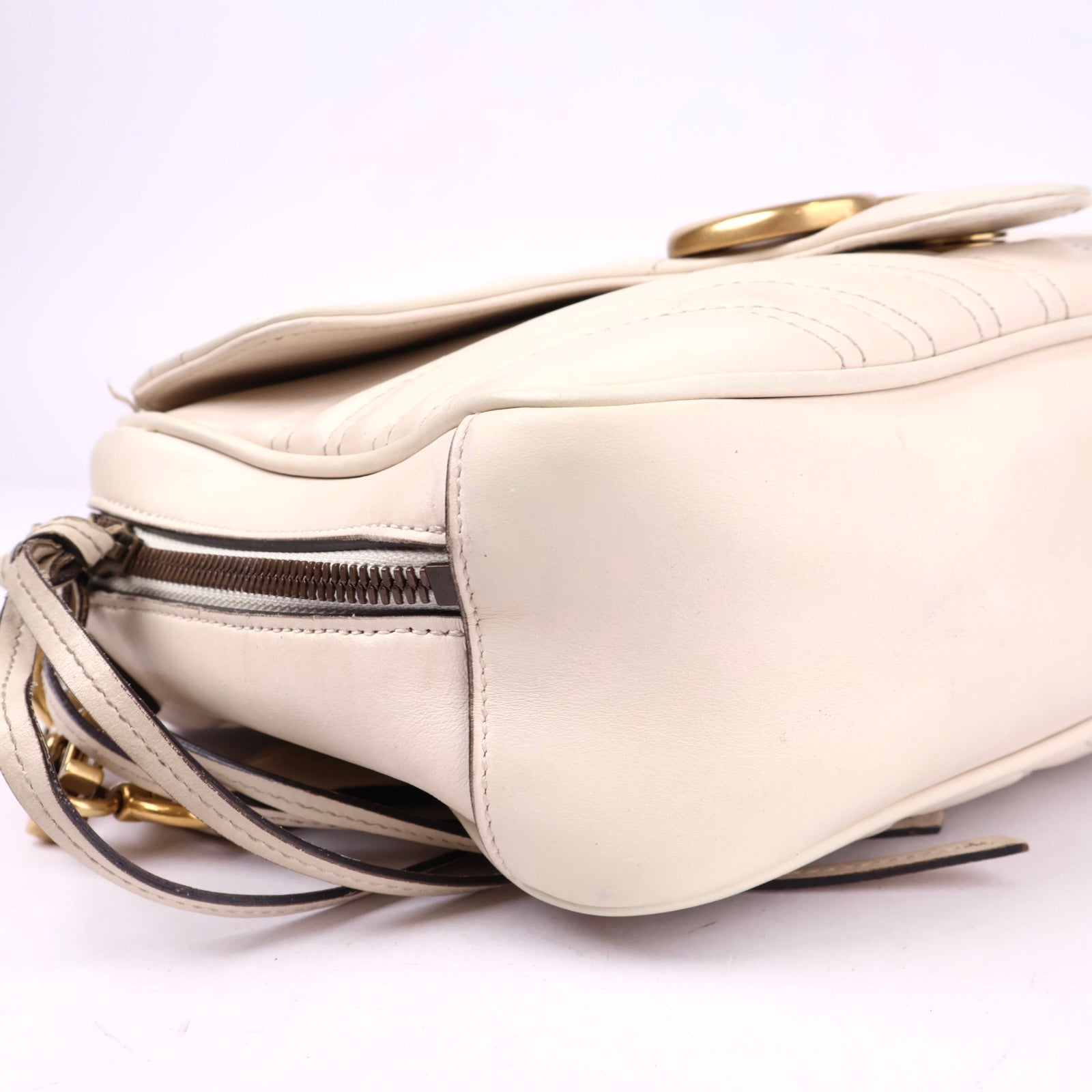 J2113 Gucci Small Calfskin GG Marmont Top Handle- Pre Owned