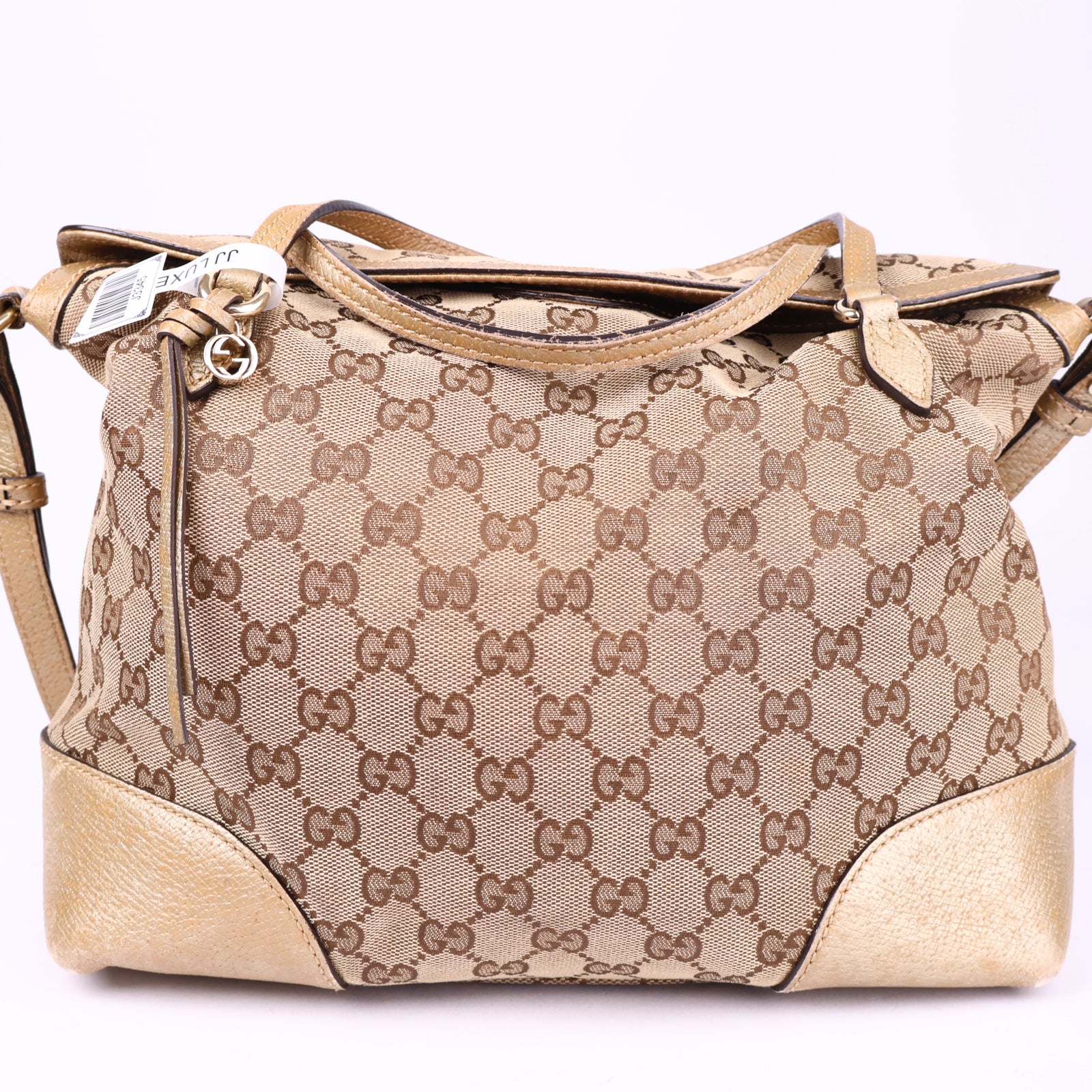 J3345 Gucci Medium GG Canvas Bree Satchel- Pre Owned