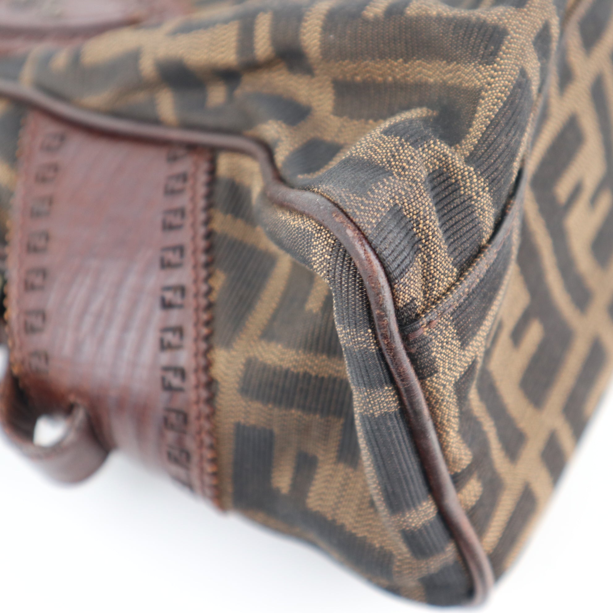 C2240 Fendi Shoulder Bag Zucca Small Bag de Jour | Pre-Owned Very Good Brown Canvas And Leather Trim
