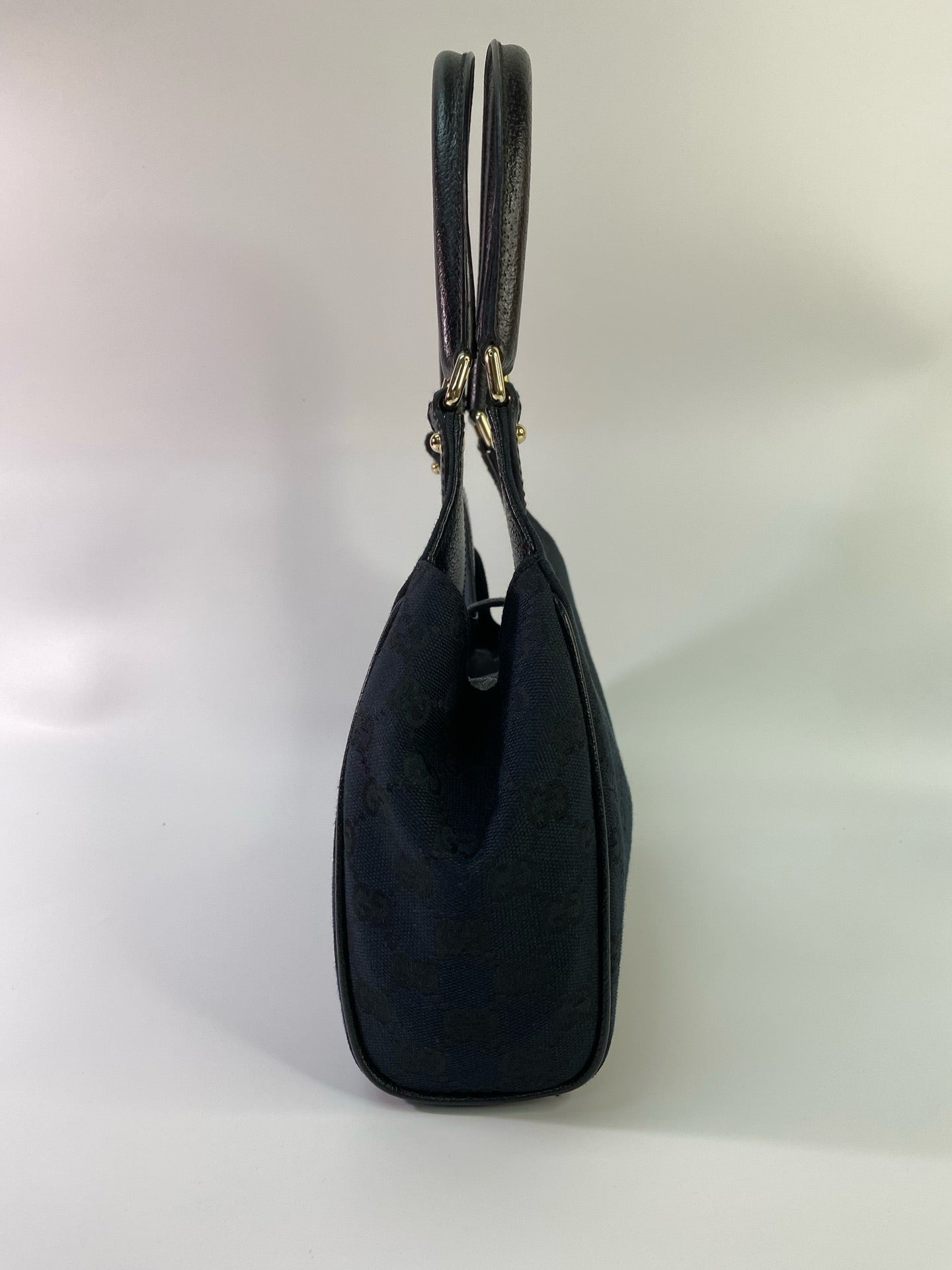 J2945 Gucci Top Handle Bag GG Canvas Jackie Handbag | Pre-Owned Brown Canvas GG Monogram