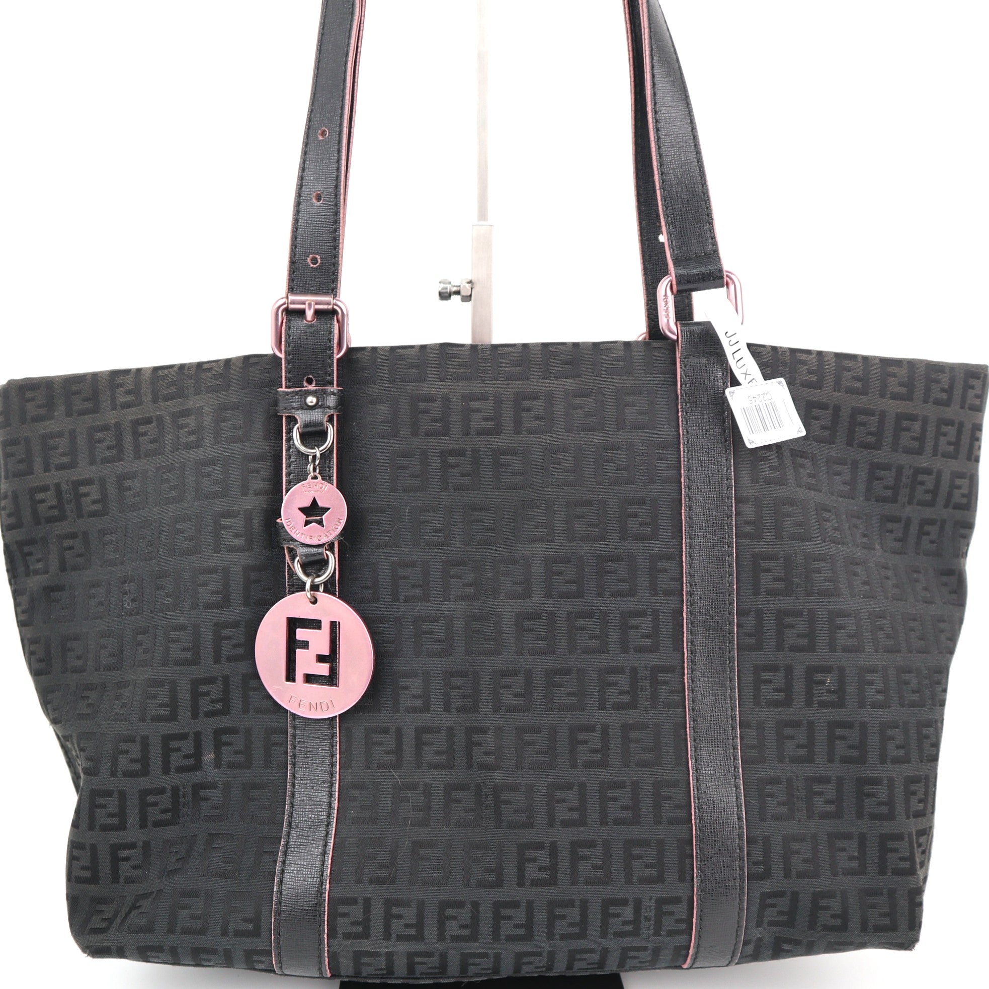 C2245 Fendi Tote Bag Zucchino FF | Pre-Owned Very Good Brown Canvas And Leather Trim