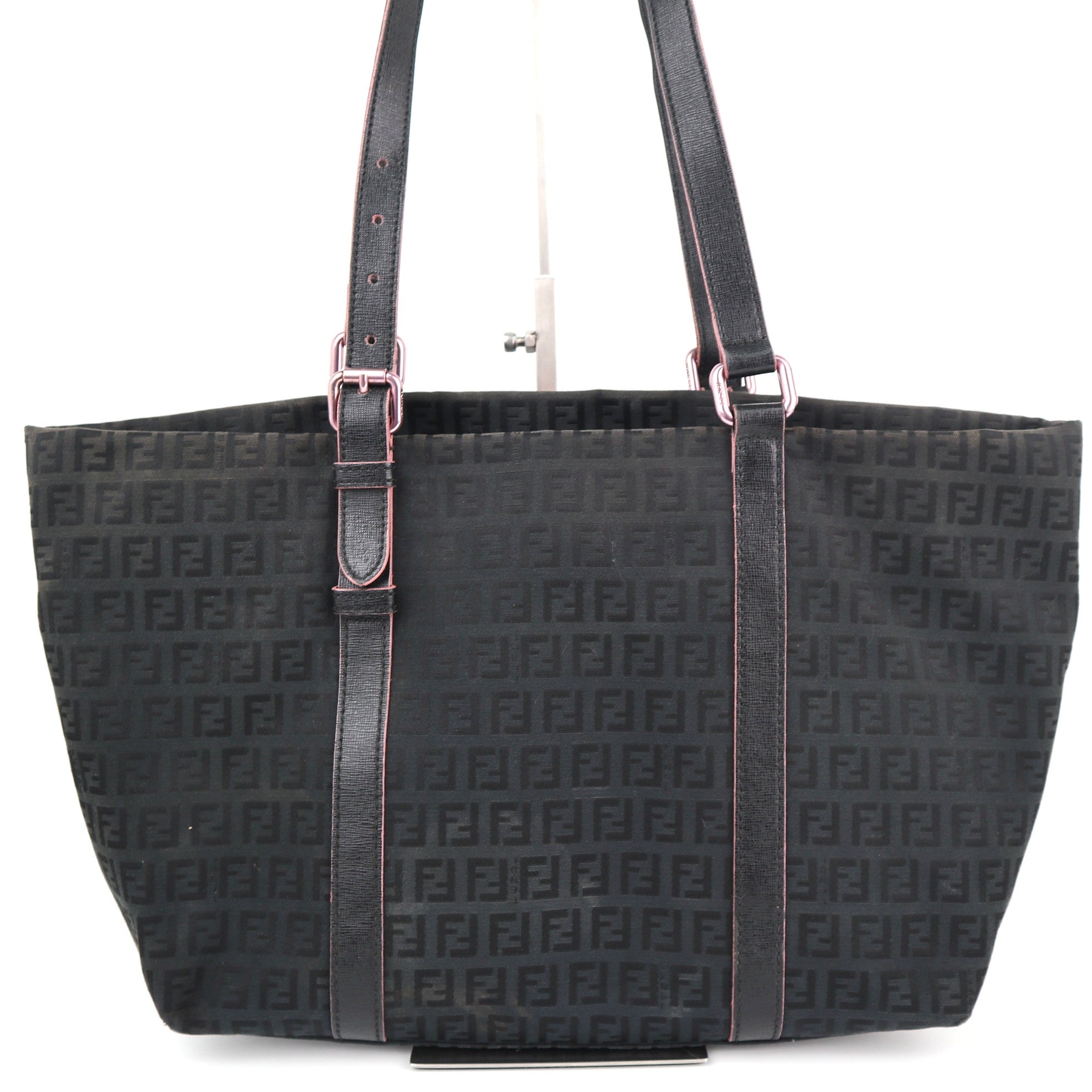 C2245 Fendi Tote Bag Zucchino FF | Pre-Owned Very Good Brown Canvas And Leather Trim