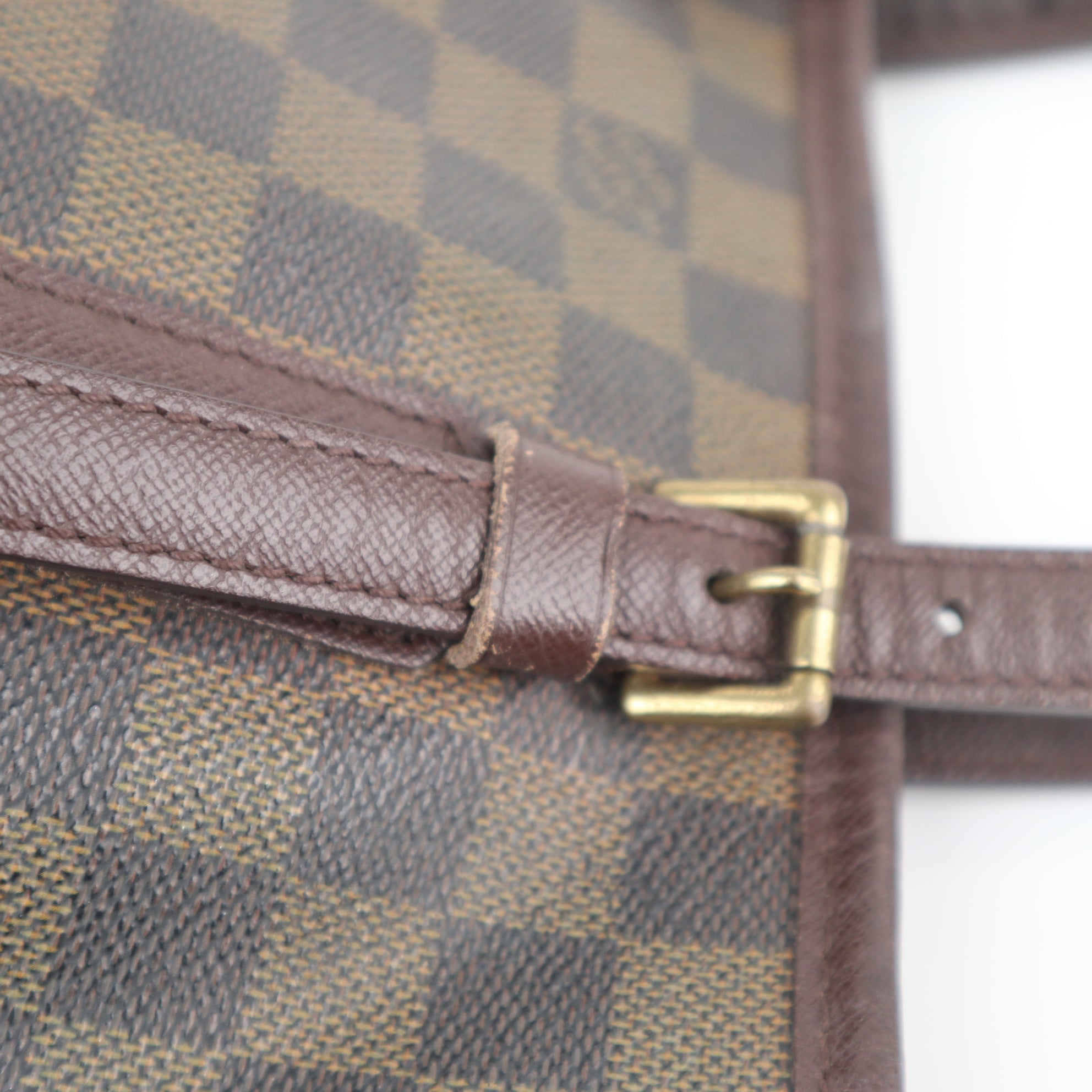 C2252 Louis Vuitton Bucket Bag Marais | Pre-Owned Good Brown Damier Ebene Coated Canvas And Leather Trim